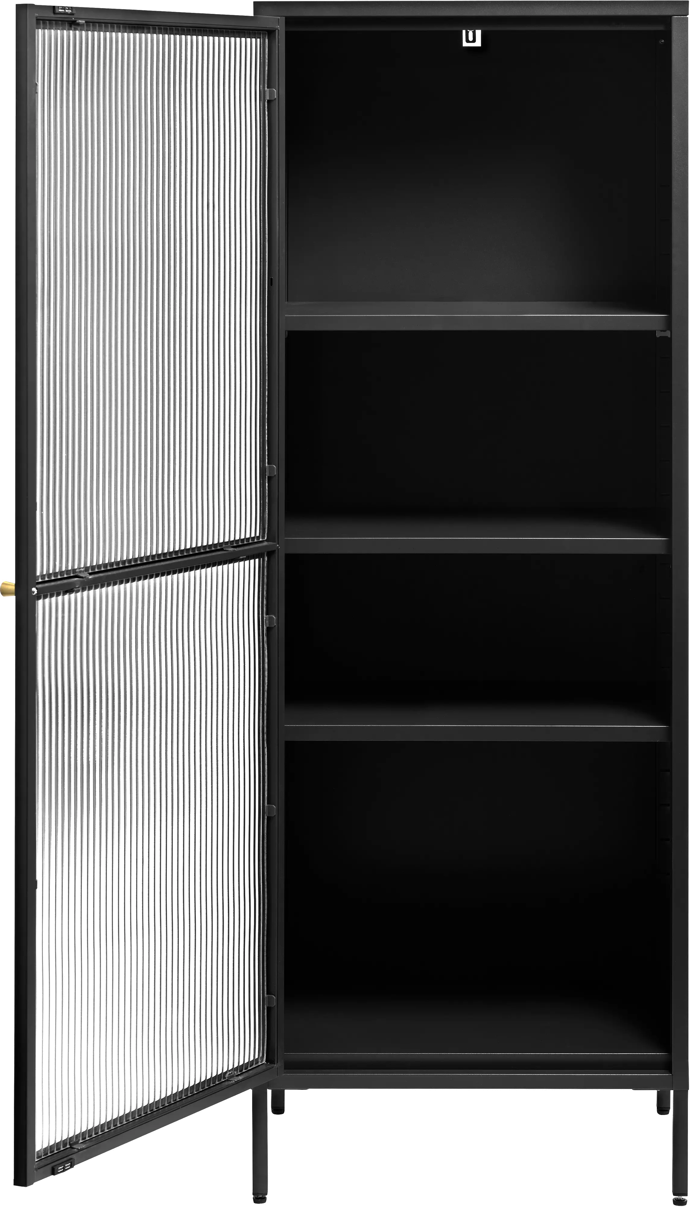 Bronco Black Metal & Glass 63  Tall Display Cabinet-4