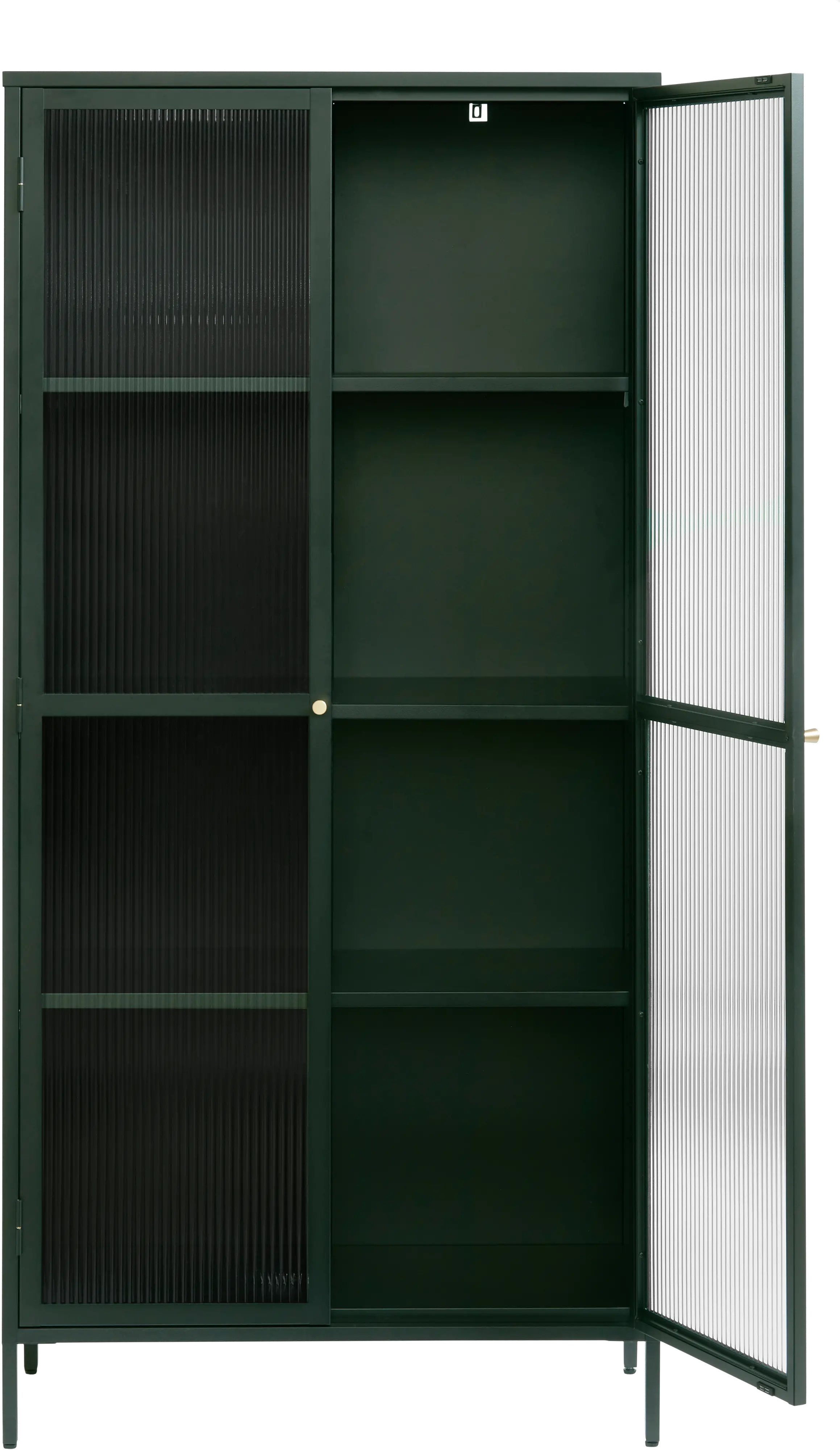 Bronco Green Metal & Glass 75  Tall Display Cabinet-4