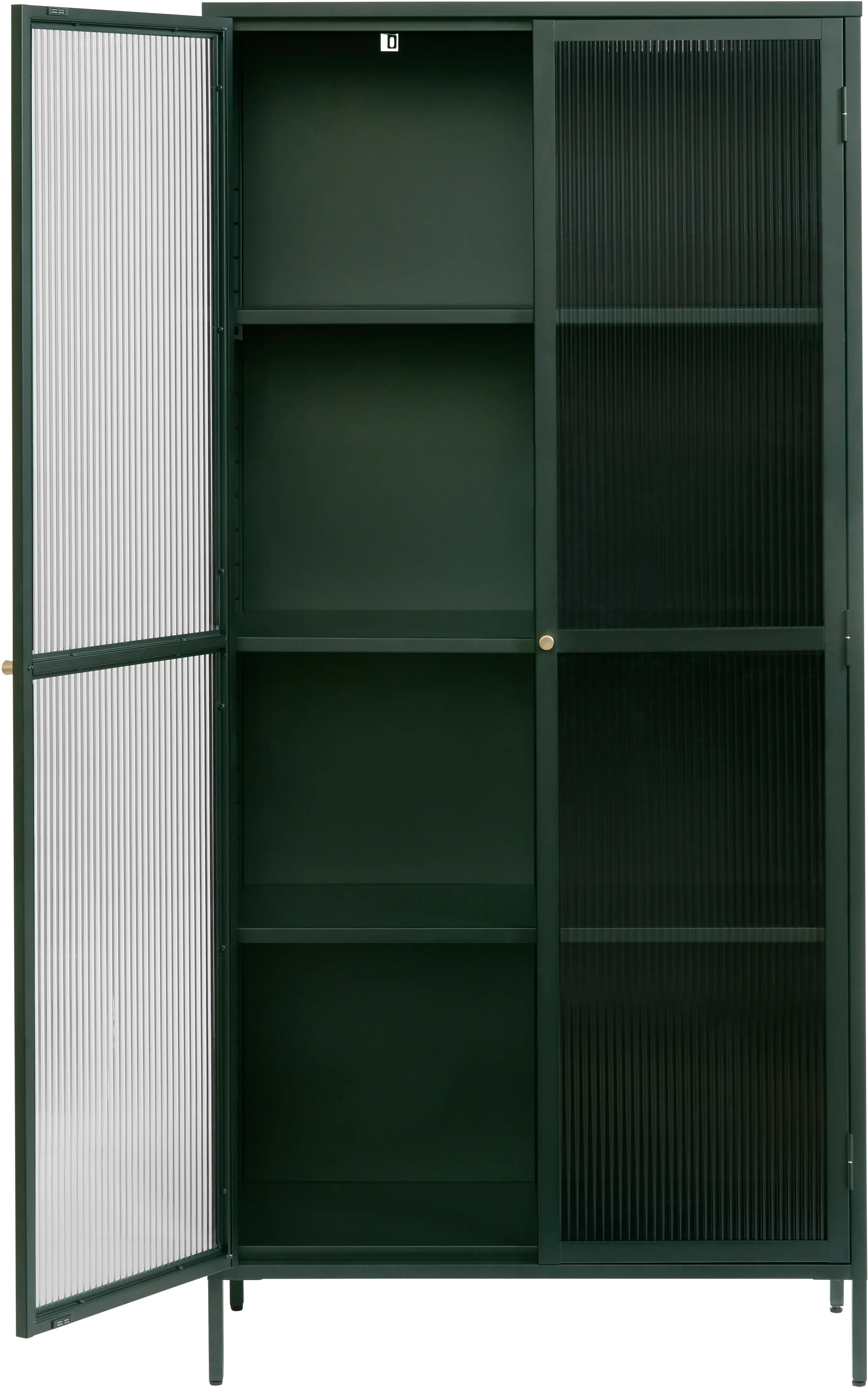 Bronco Green Metal & Glass 75  Tall Display Cabinet-5