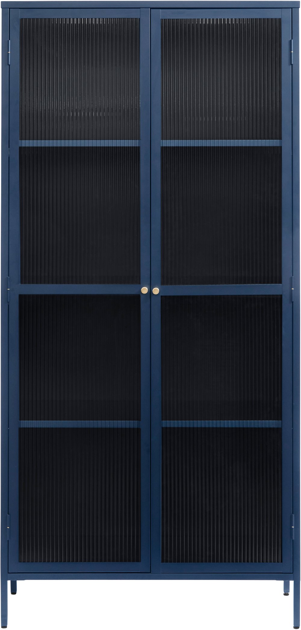 Bronco Blue Metal & Glass 75" Tall Display Cabinet