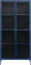 Bronco Blue Metal & Glass 75  Tall Display Cabinet