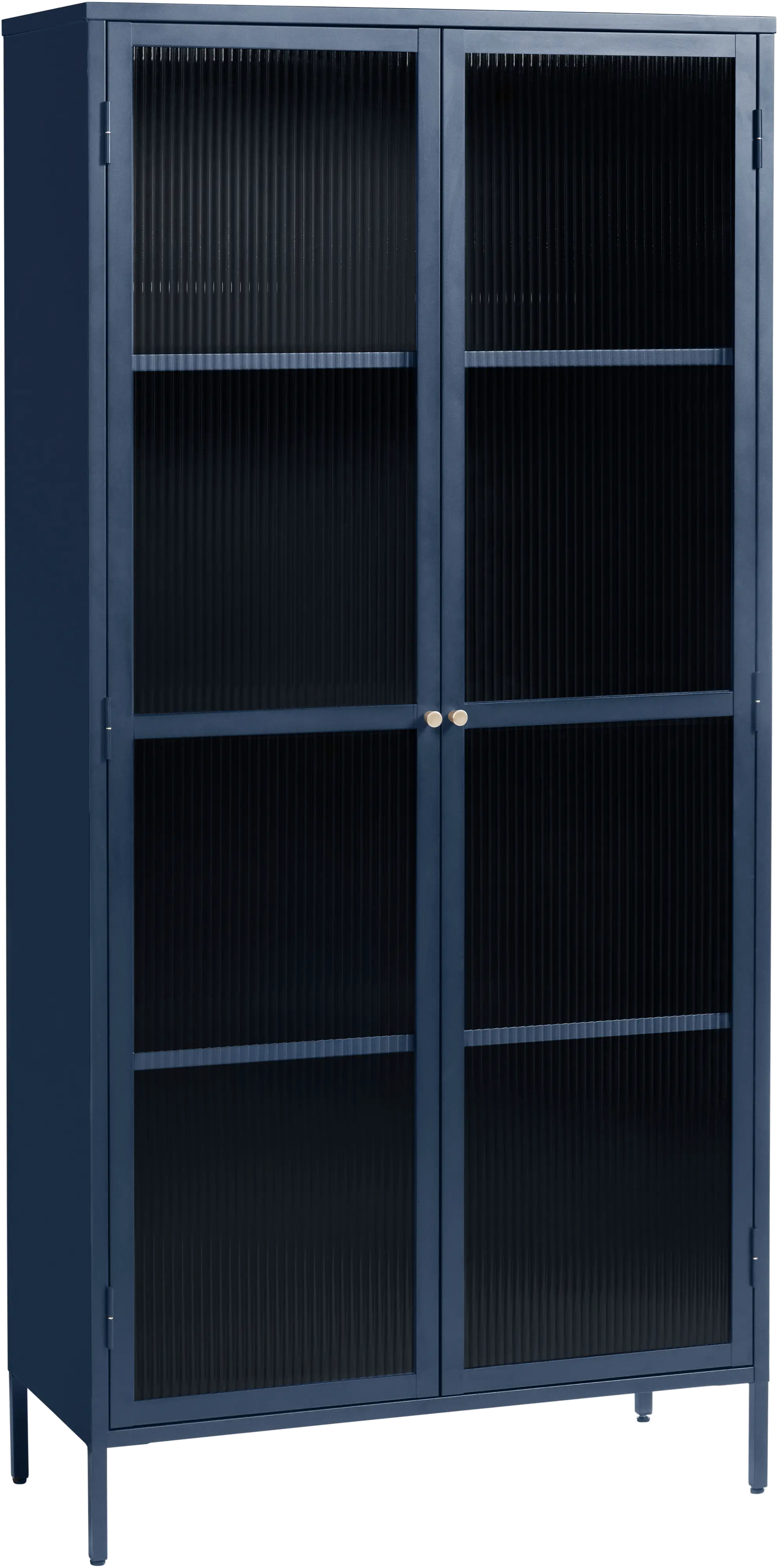 Bronco Blue Metal & Glass 75  Tall Display Cabinet-3
