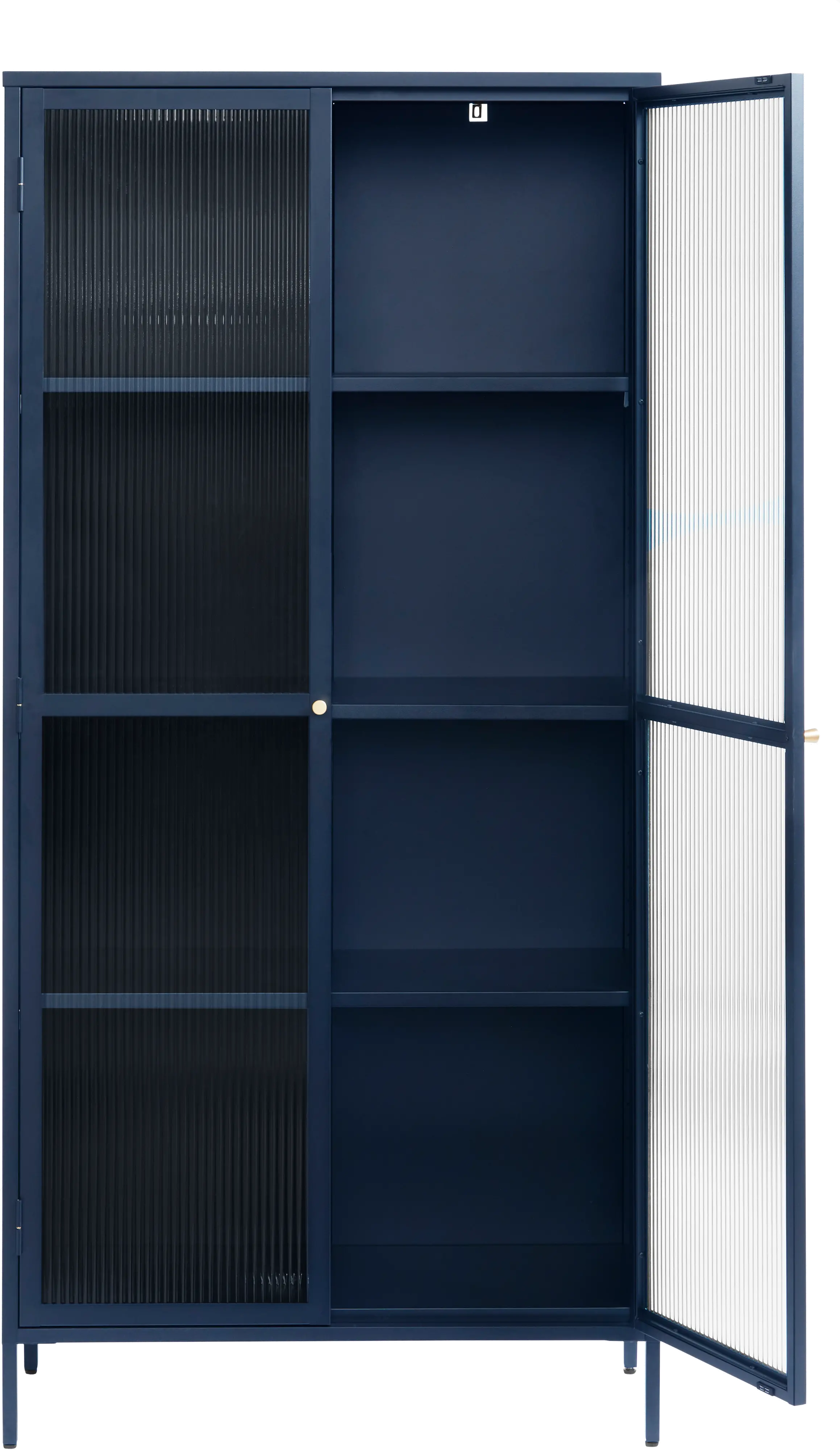 Bronco Blue Metal & Glass 75  Tall Display Cabinet-4