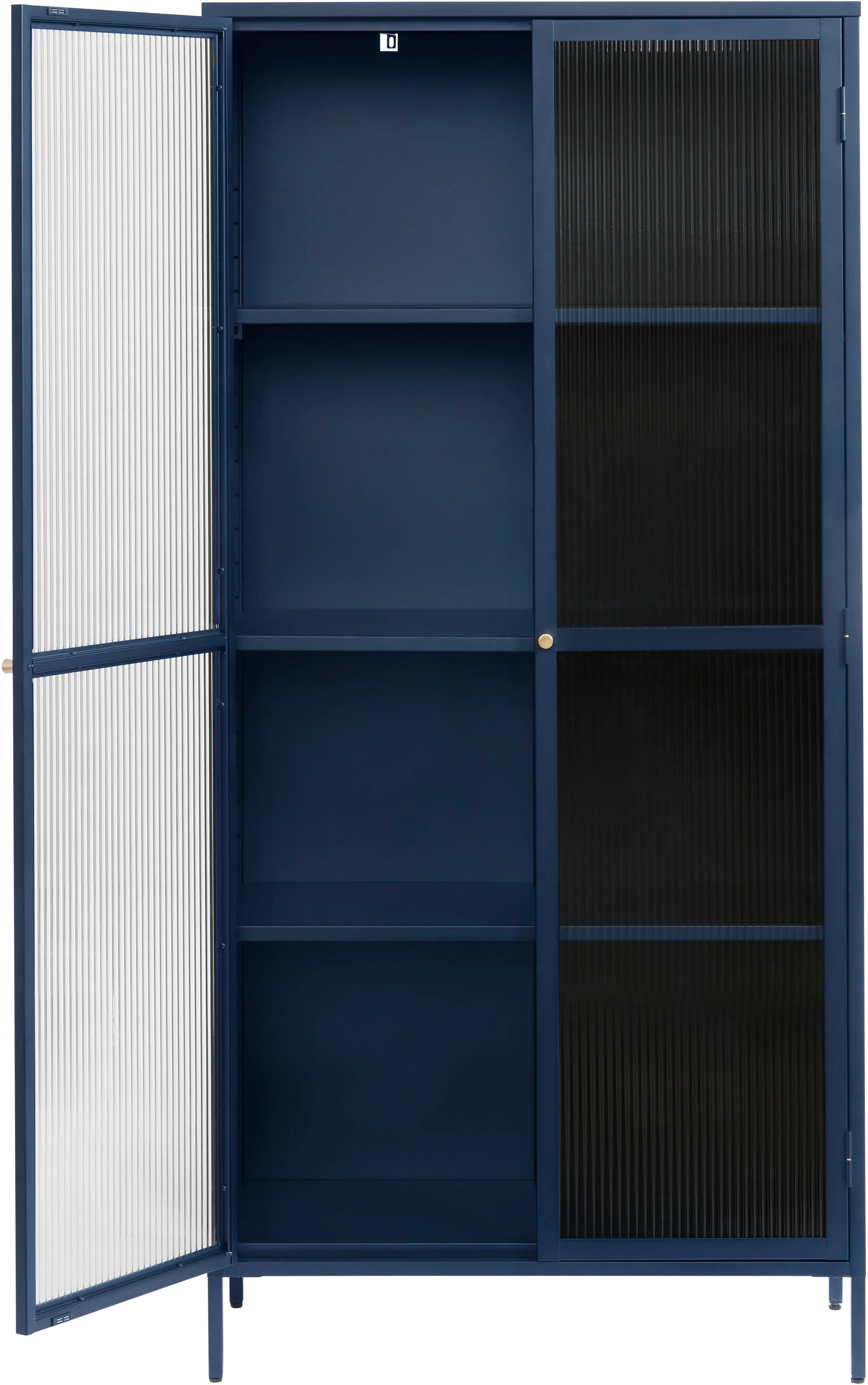 Bronco Blue Metal & Glass 75  Tall Display Cabinet-5