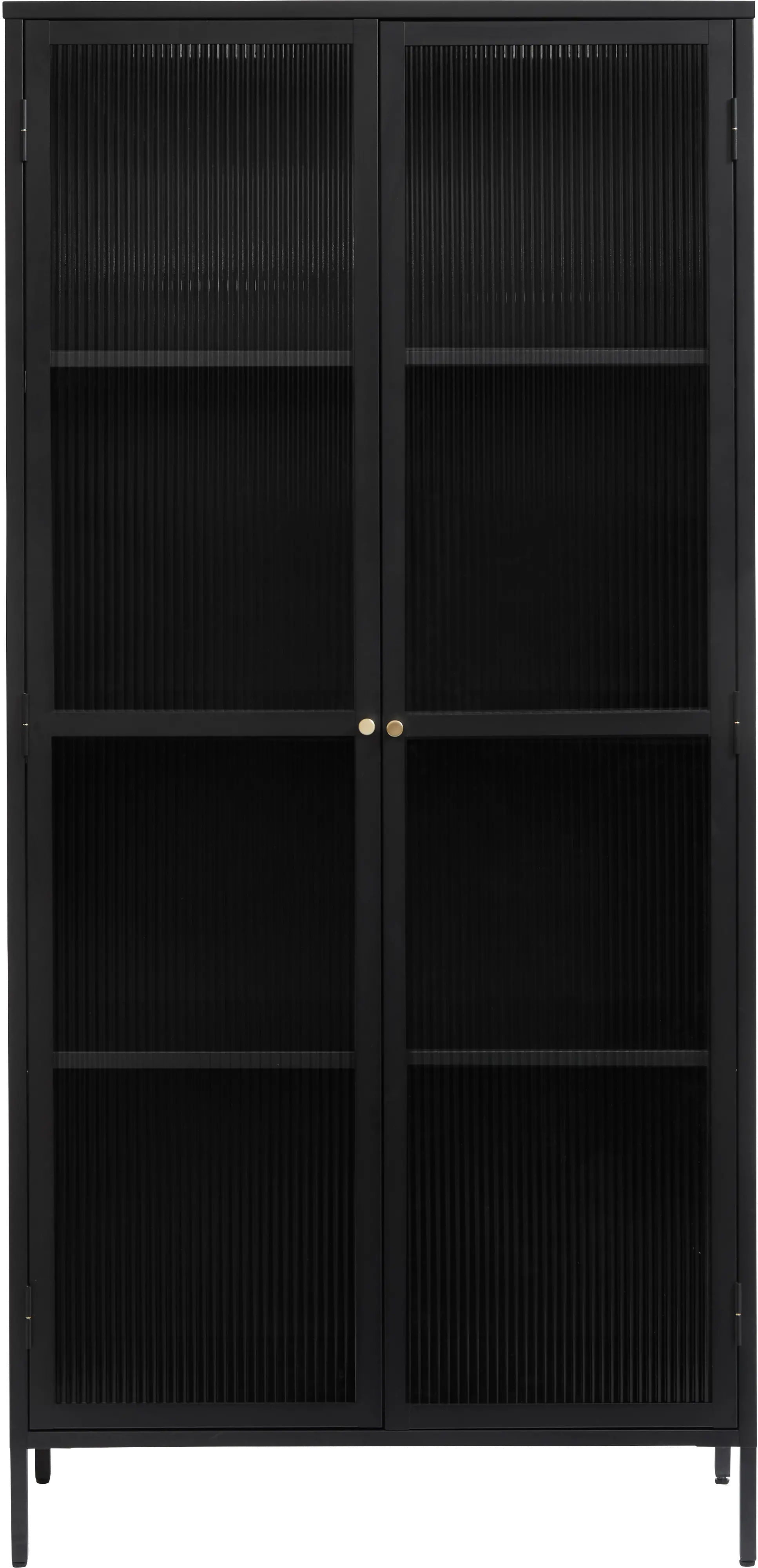 Bronco Black Metal & Glass 75  Tall Display Cabinet-1