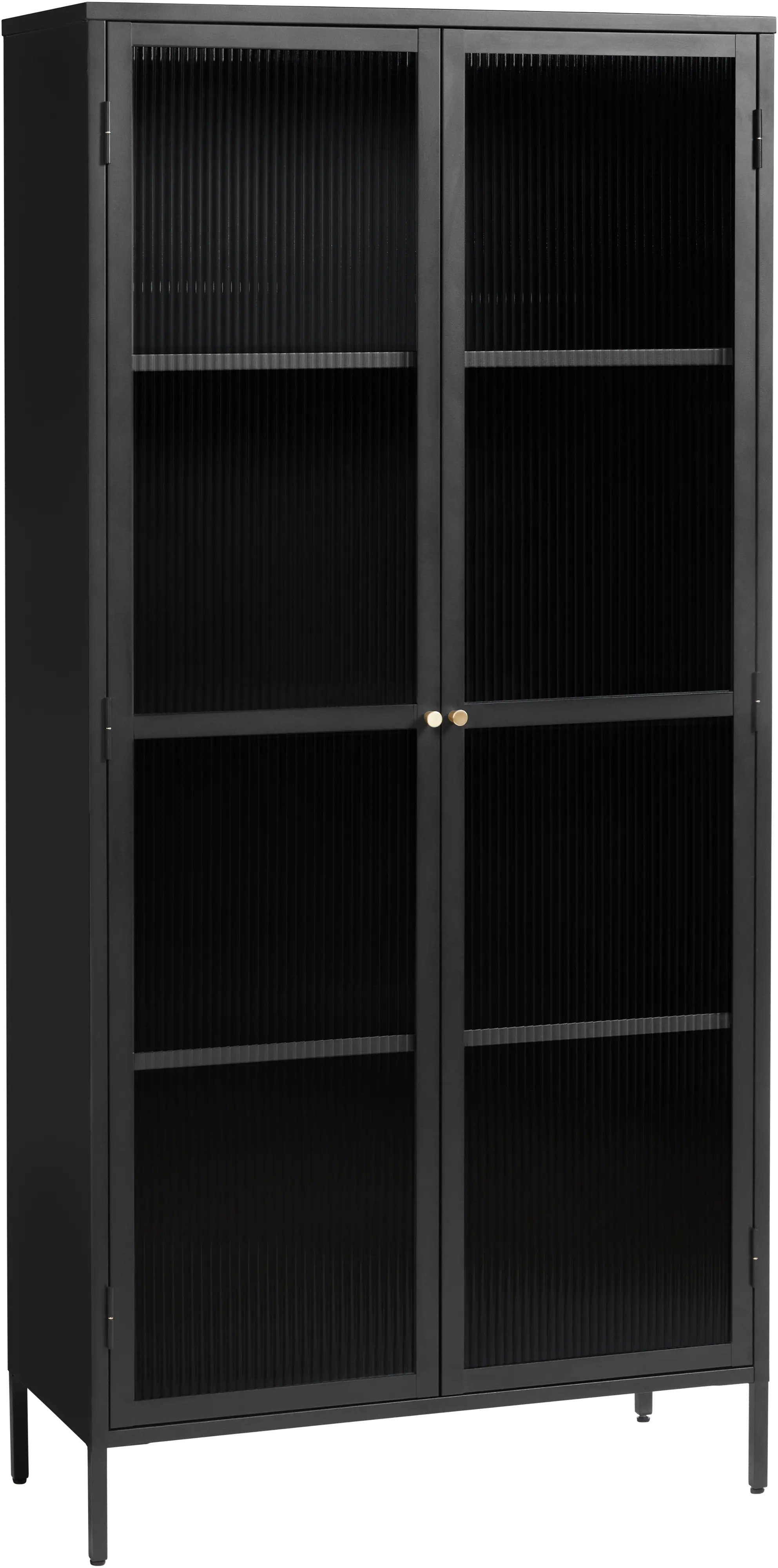 Bronco Black Metal & Glass 75  Tall Display Cabinet-3