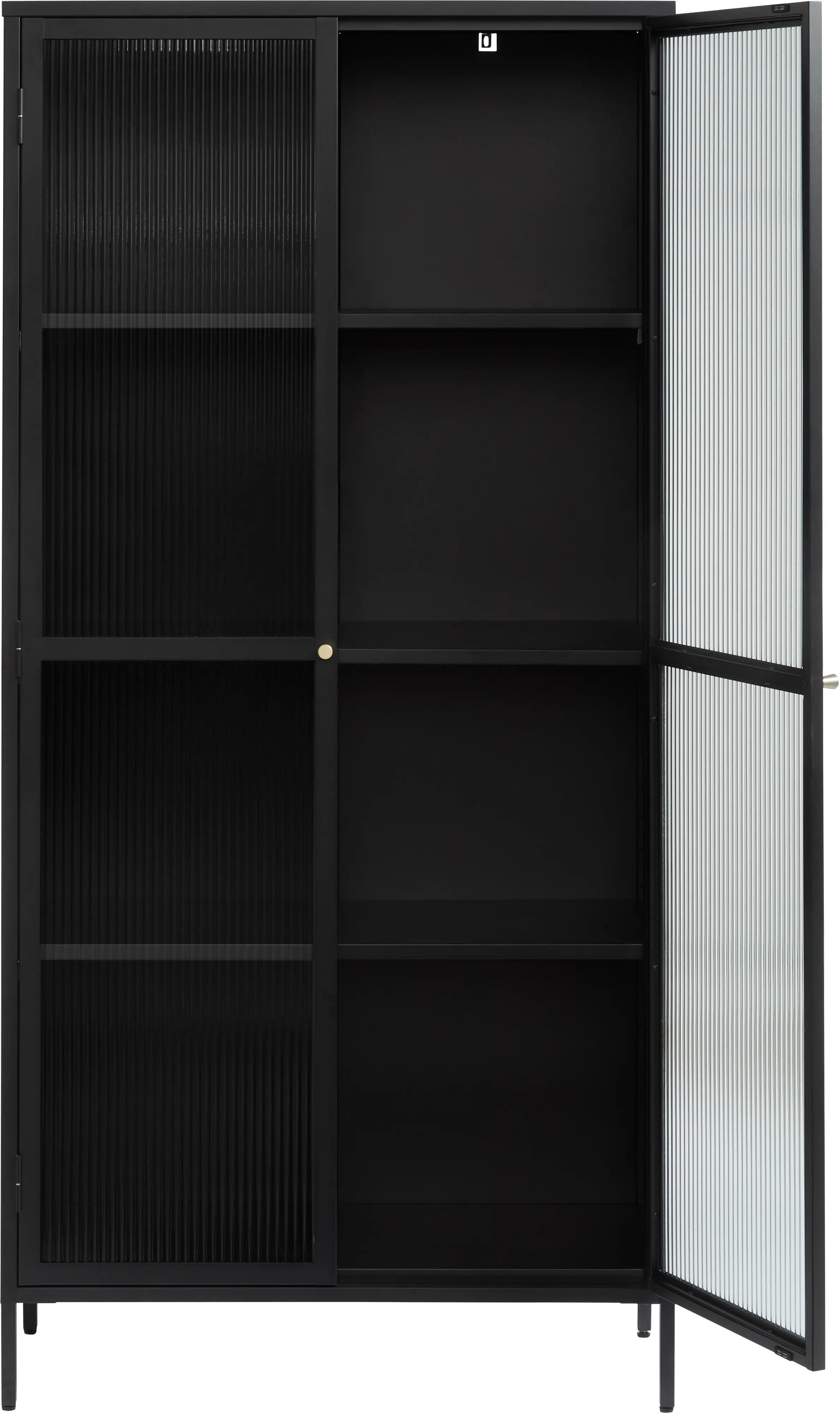 Bronco Black Metal & Glass 75  Tall Display Cabinet-4