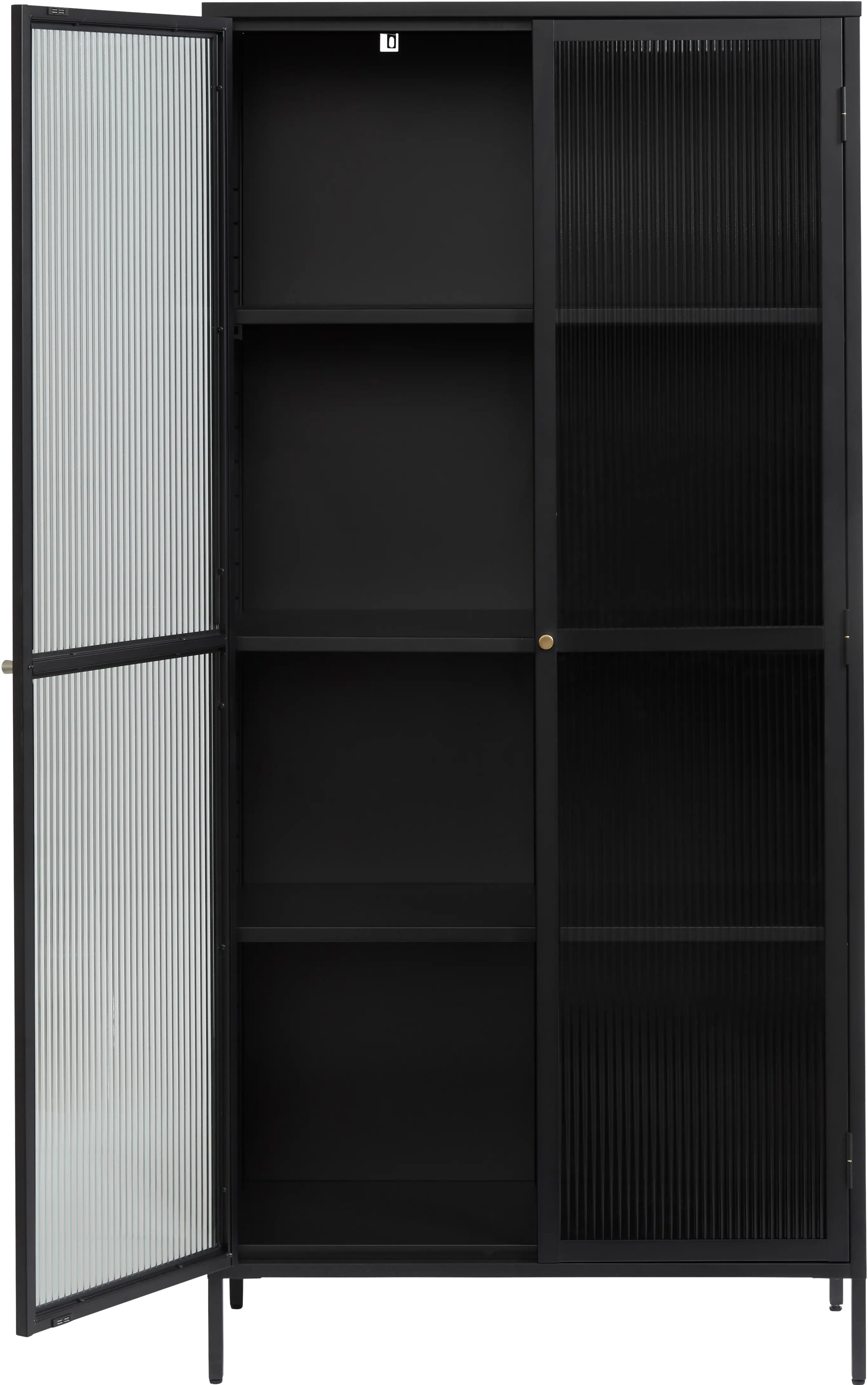 Bronco Black Metal & Glass 75  Tall Display Cabinet-5