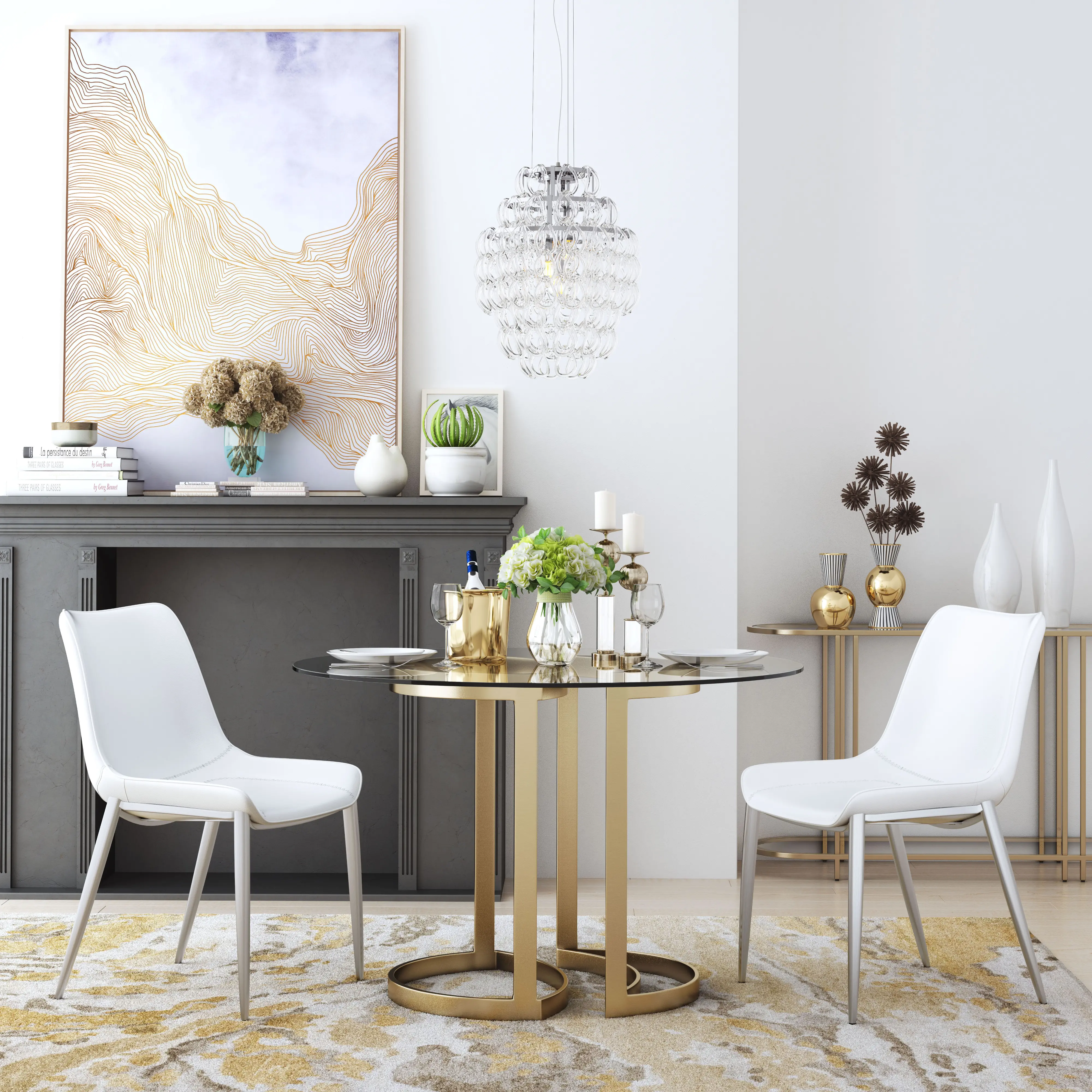 Magnus White Dining Chair, Set of 2-2