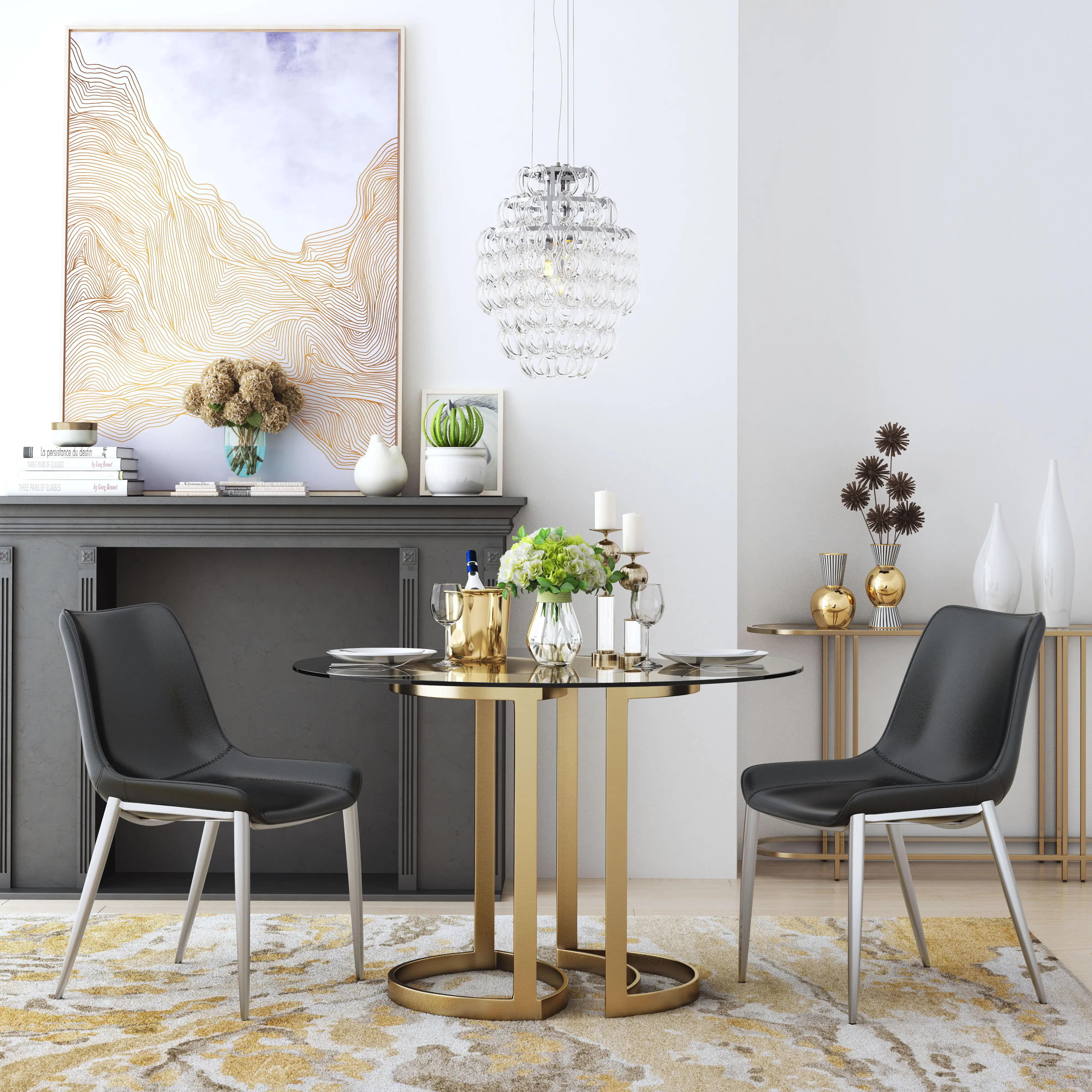 Magnus Black Dining Room Chair, Set of 2-2