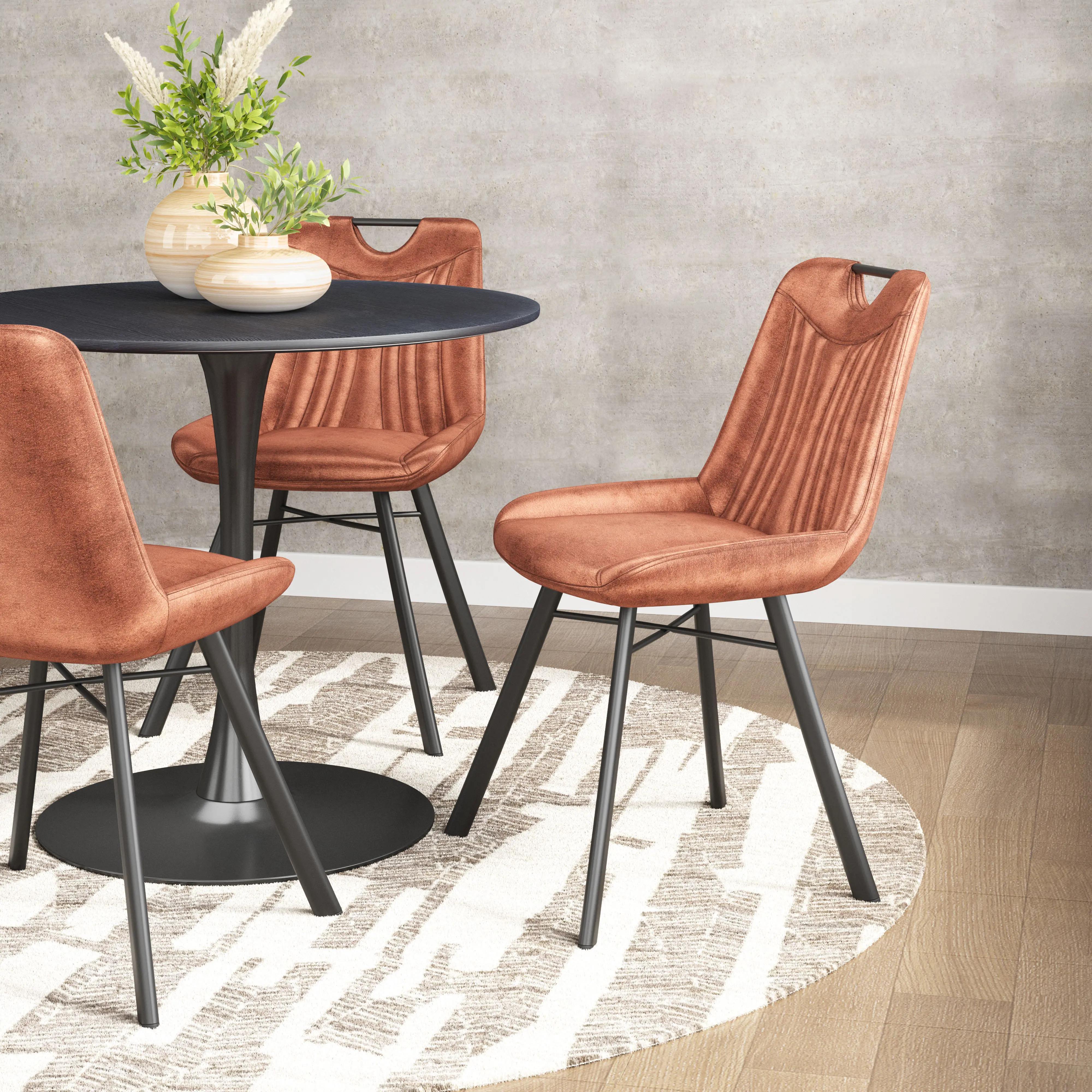 Tyler Brown Velvet Dining Chair, Set of 2-2