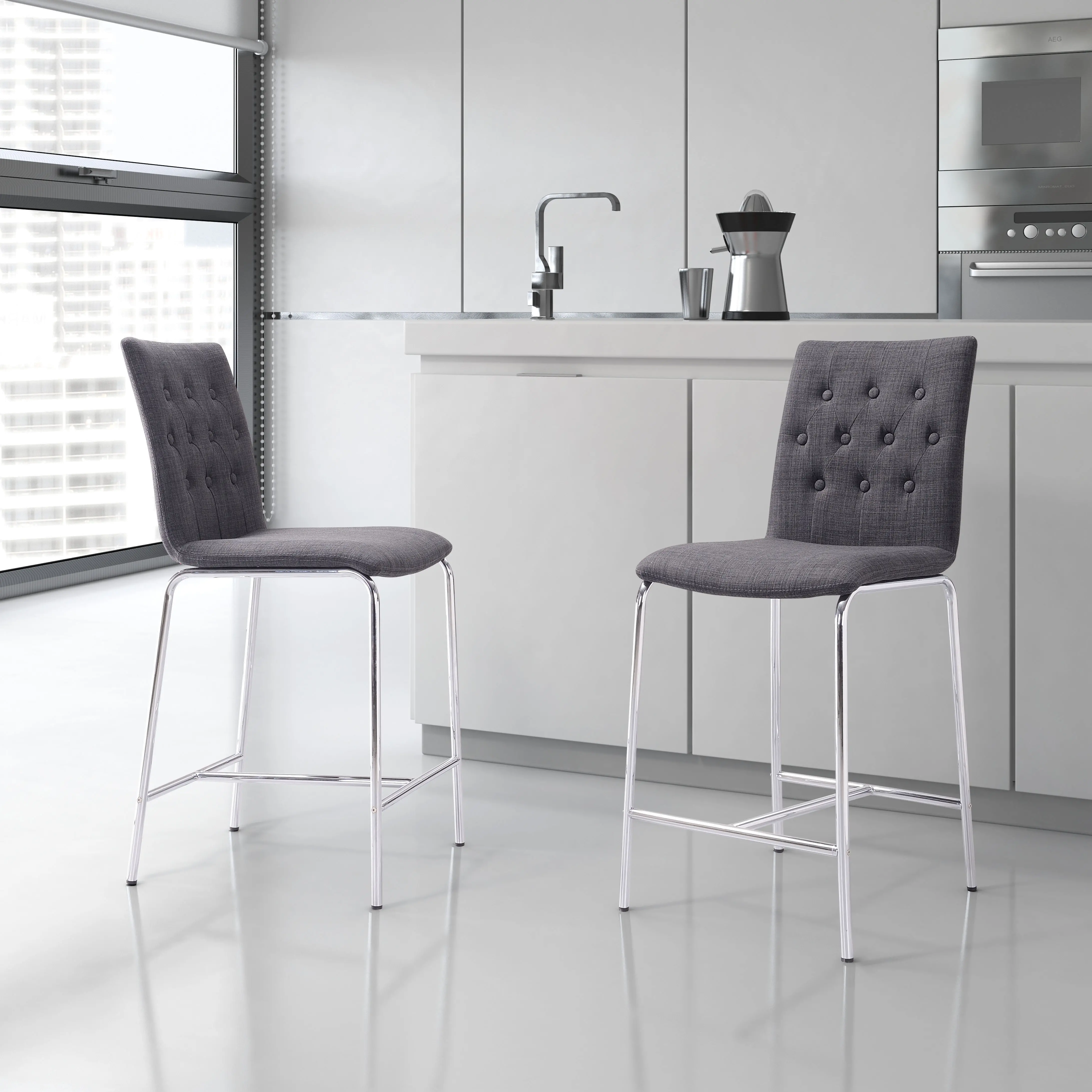 Uppsala Graphite Counter Height Stool, Set of 2-2