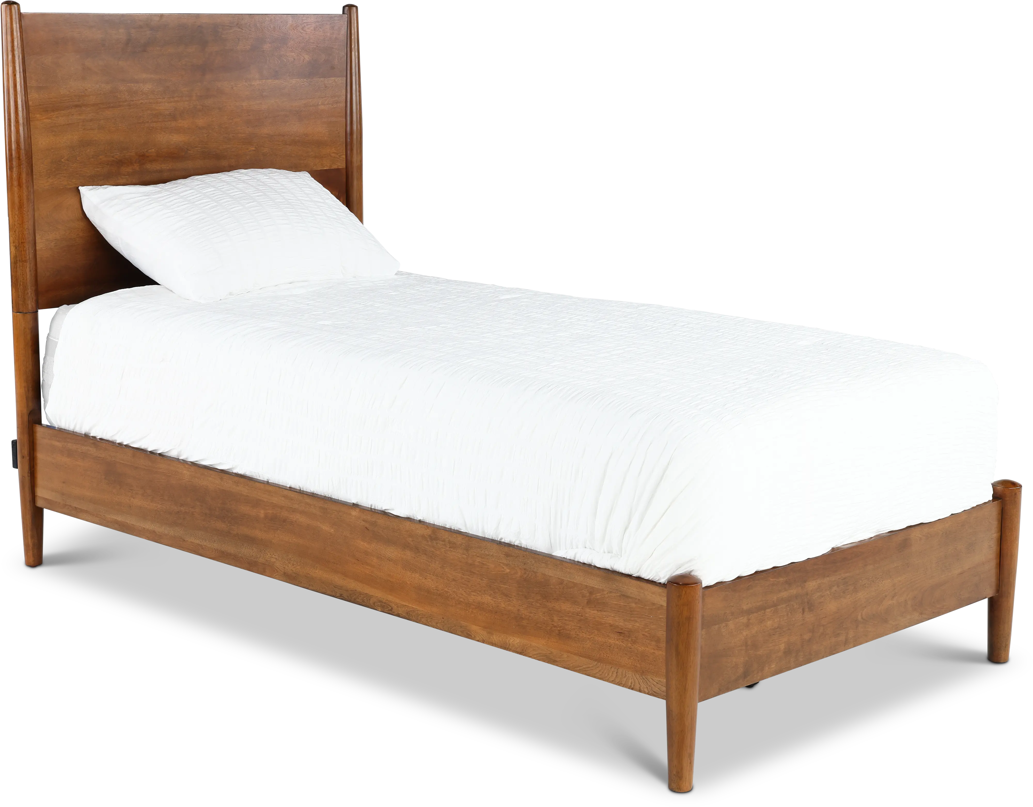 Robin Mid-Century Modern Brown Twin Platform Bed-1