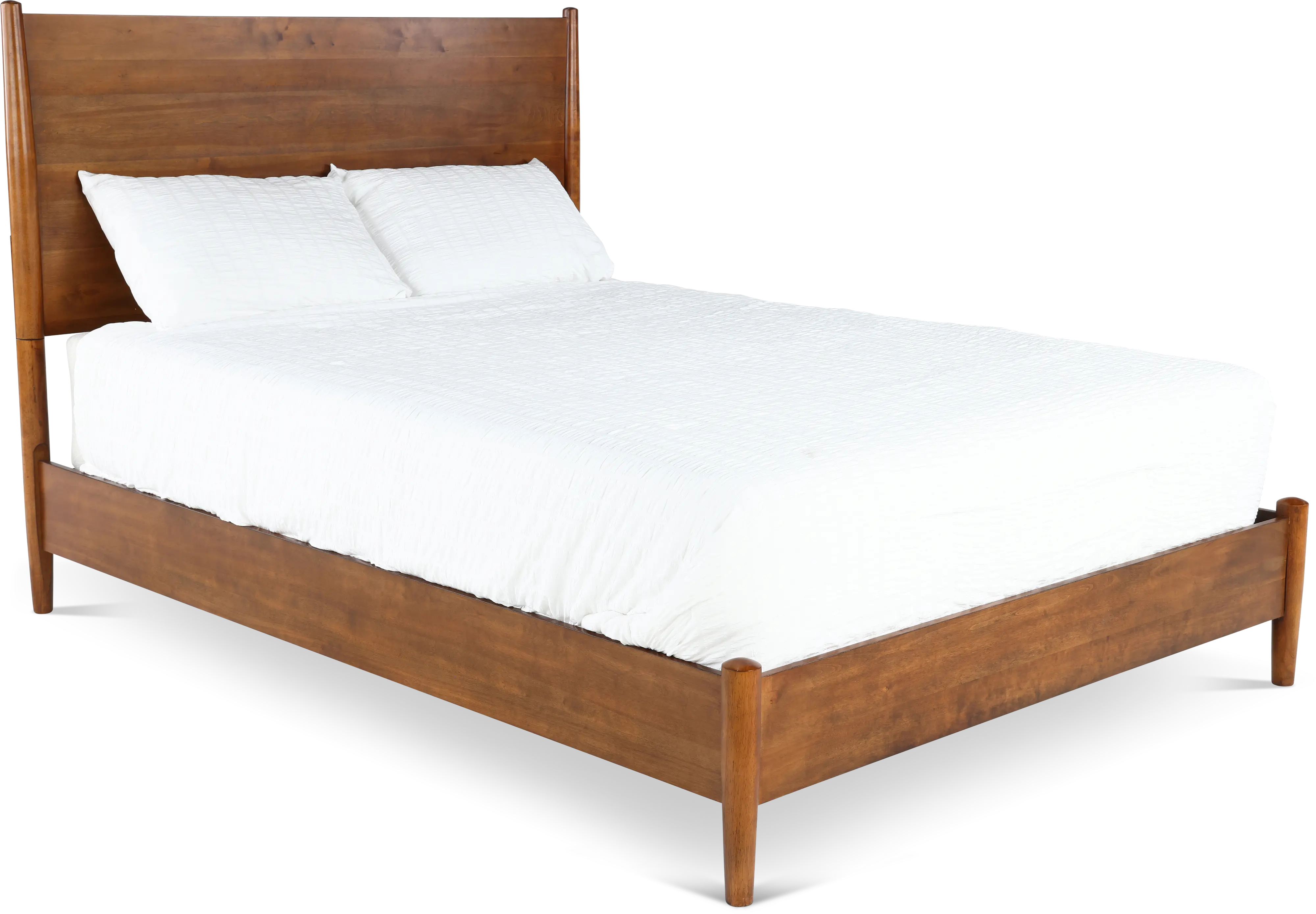Robin Mid-Century Modern Brown Full Platform Bed-1