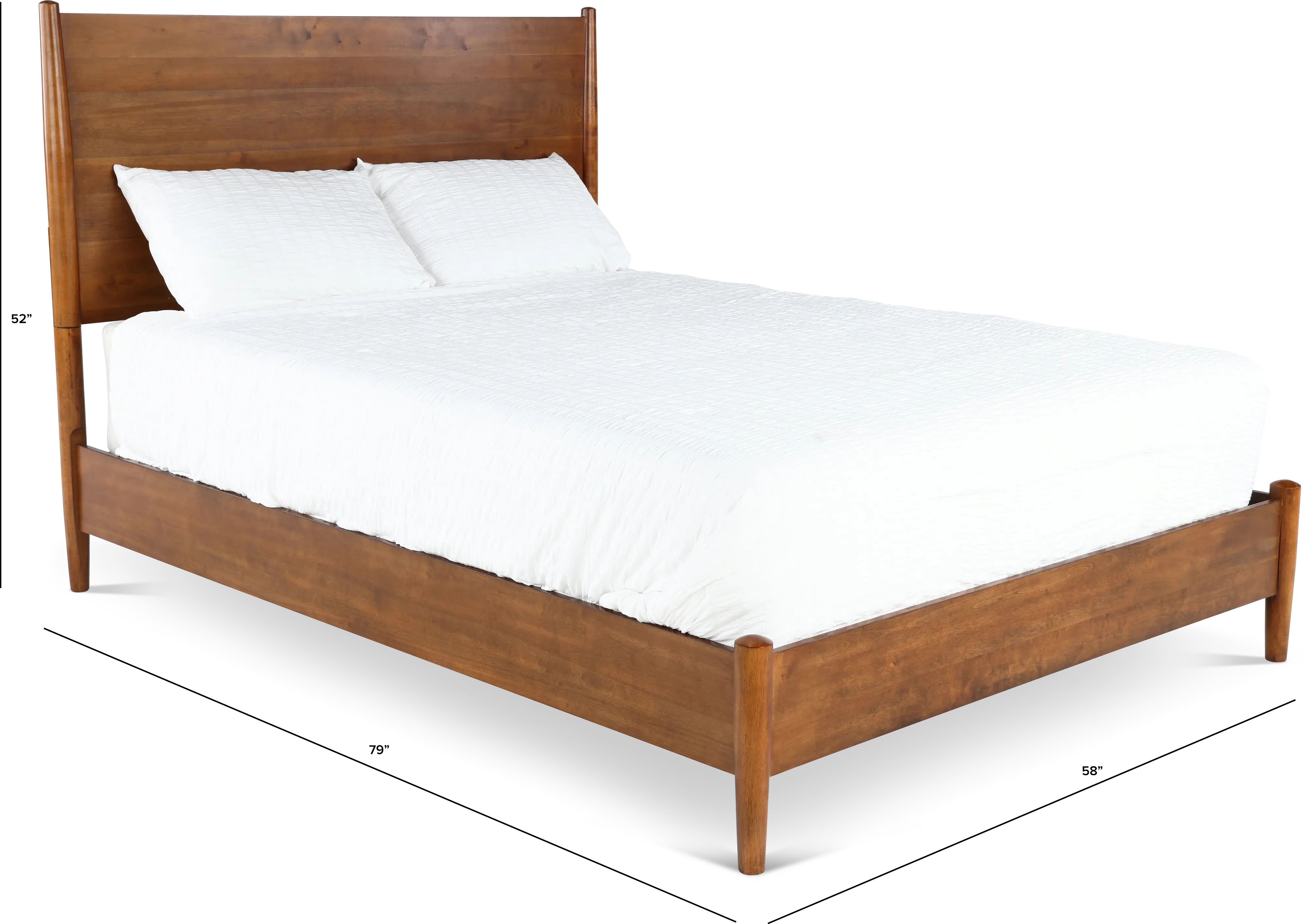 Robin Mid-Century Modern Brown Full Platform Bed-3