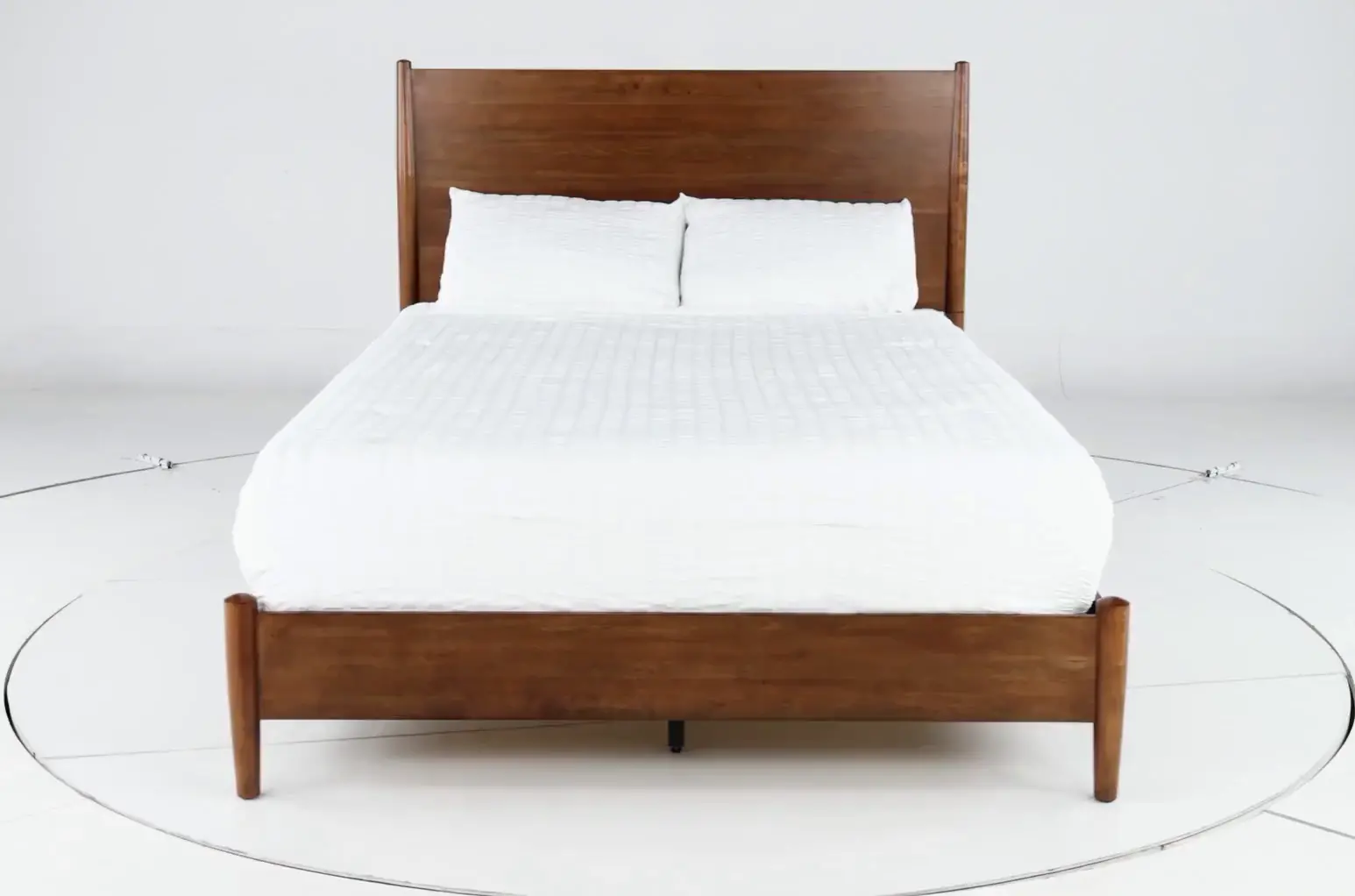 Robin Mid-Century Modern Brown Full Platform Bed-5