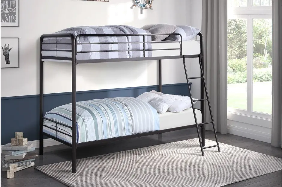 Lunar Dark Bronze Twin-over-Twin Bunk Bed-2