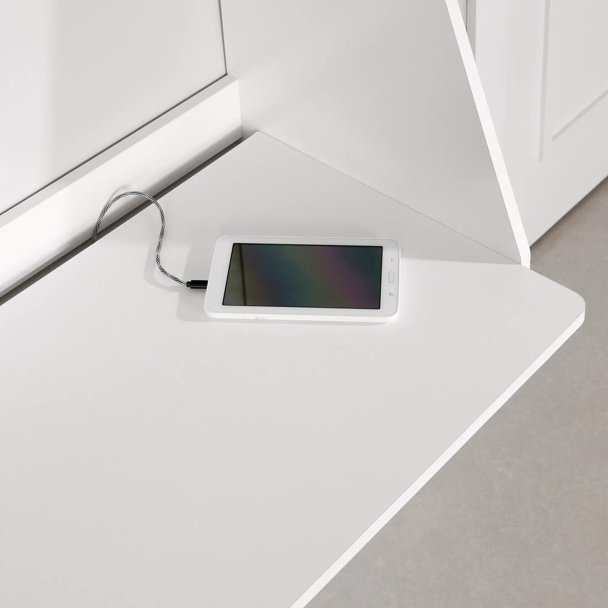 13978 Hourra White Floating Desk - South Shore-5