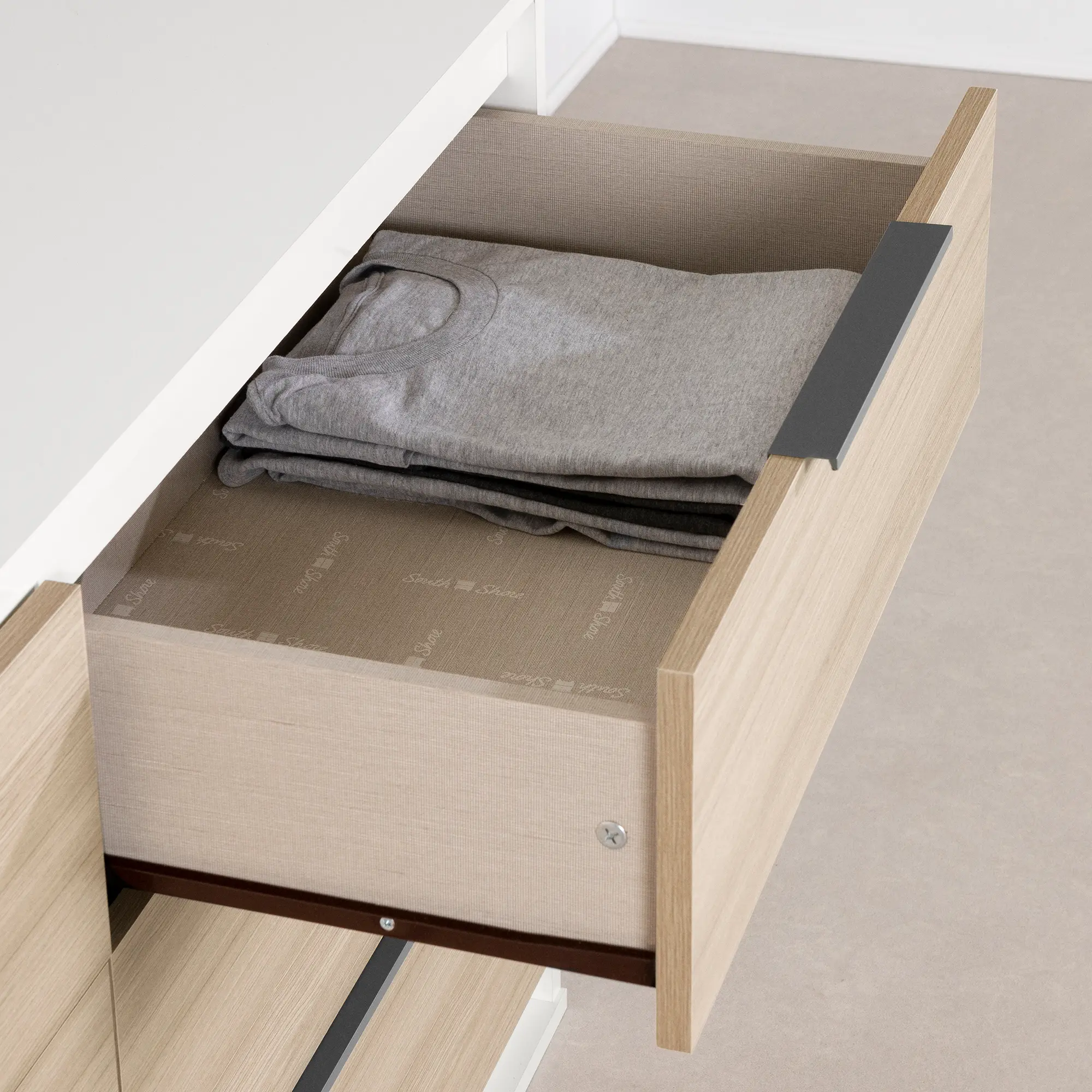 13979 Hourra Soft Elm and White 6-Drawer Dresser - South Shore-3