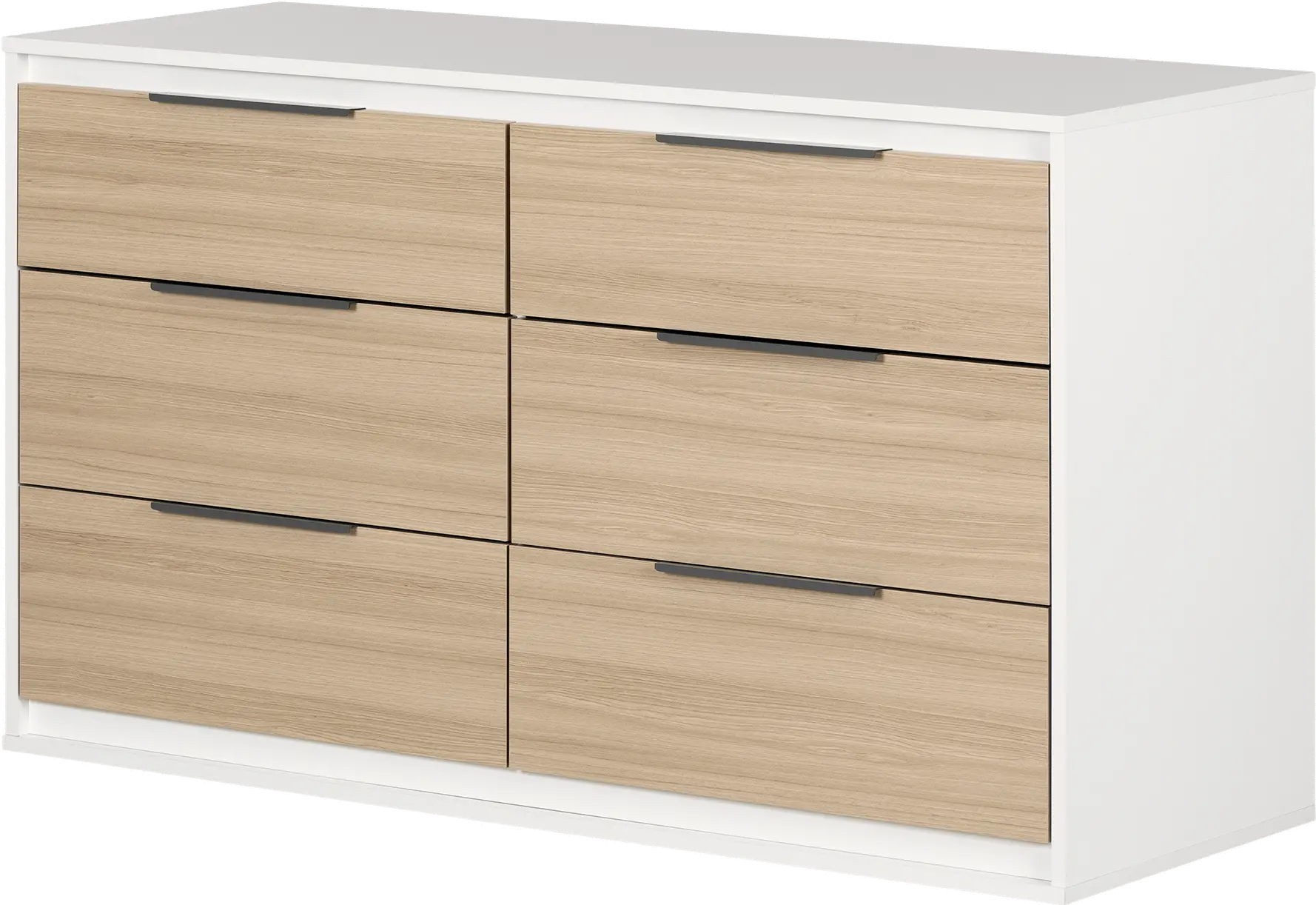 13979 Hourra Soft Elm and White 6-Drawer Dresser - South Shore-1
