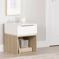 13980 Hourra Soft Elm and White Nightstand - South Shore