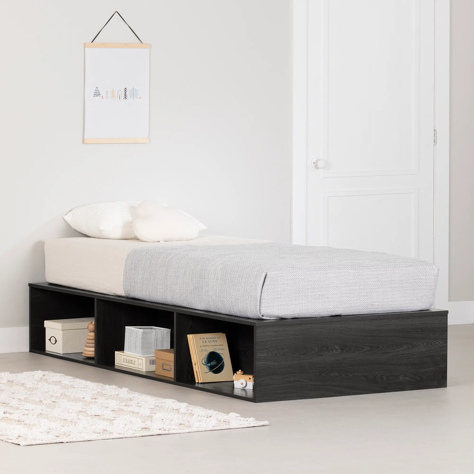 13986 Hourra Gray Oak Twin Platform Storage Bed - South Shore-2