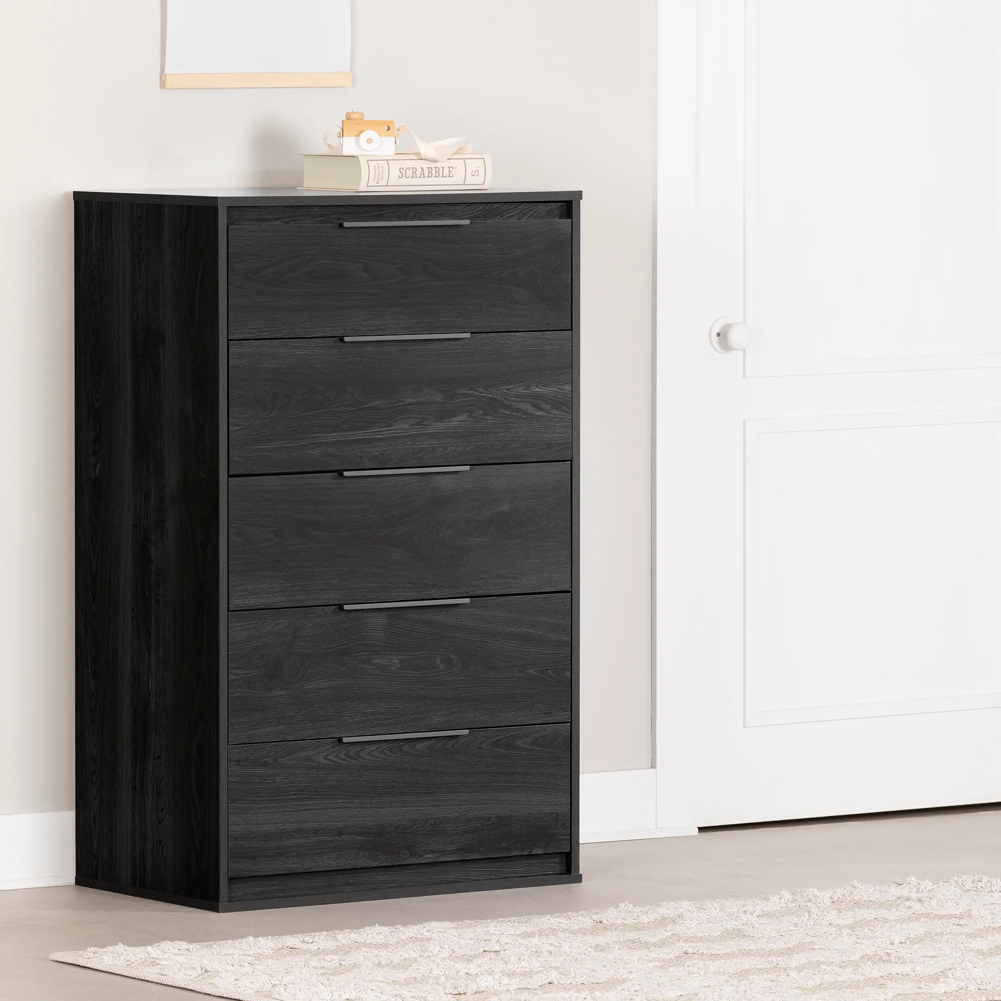 13987 Hourra Gray Oak 5-Drawer Chest of Drawers - South Shore-2