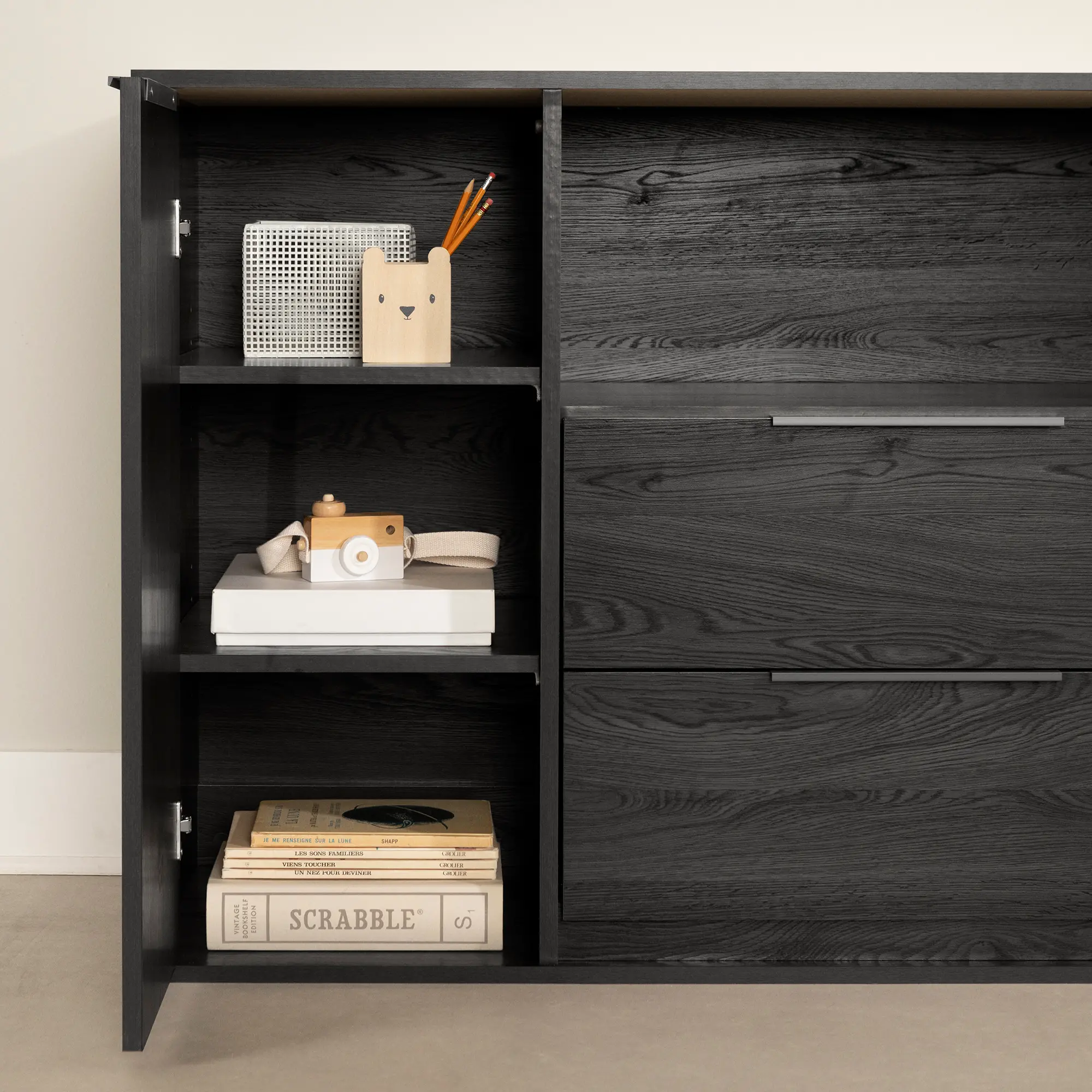 13988 Hourra Gray Oak 2-Drawer Dresser with Door - South Shore-3
