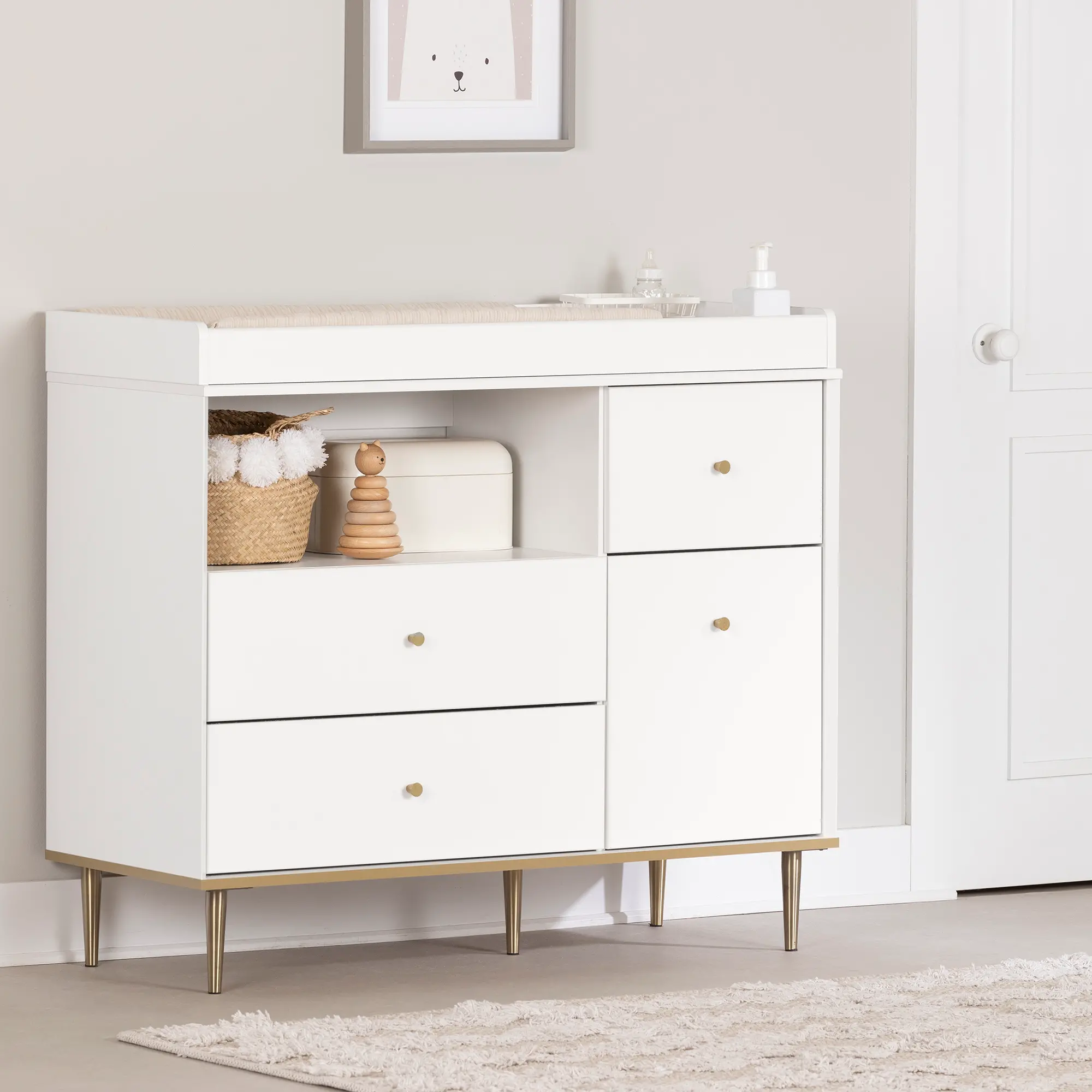 14202 Dylane White Changing Table with Storage - South Shore-2