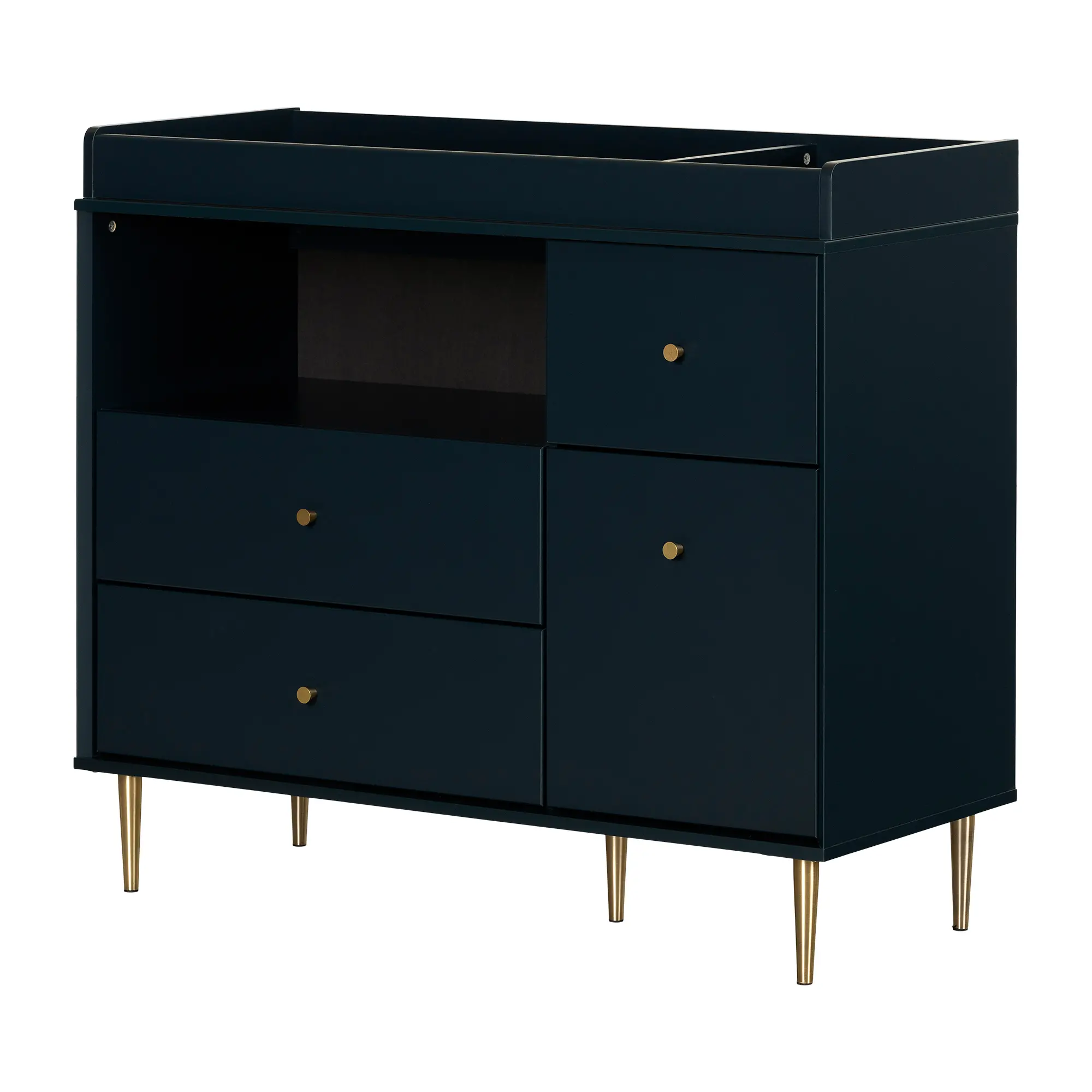 14204 Dylane Navy Blue Changing Table with Storage - South Shore-1