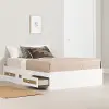 14371 Bloom White & Printed Rattan Full Storage Platform Bed - South Shore