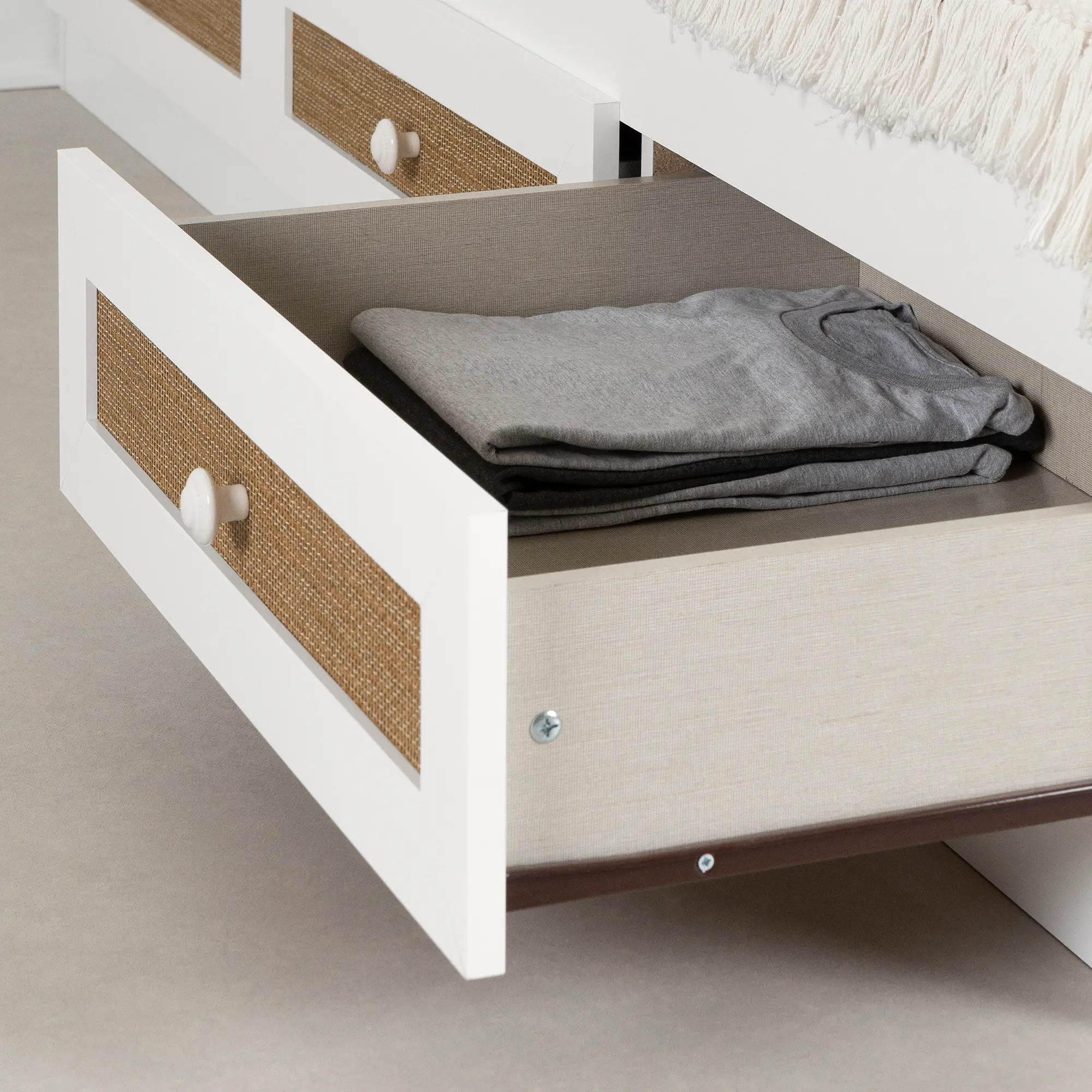 14371 Bloom White & Printed Rattan Full Storage Platform Bed - South Shore-3