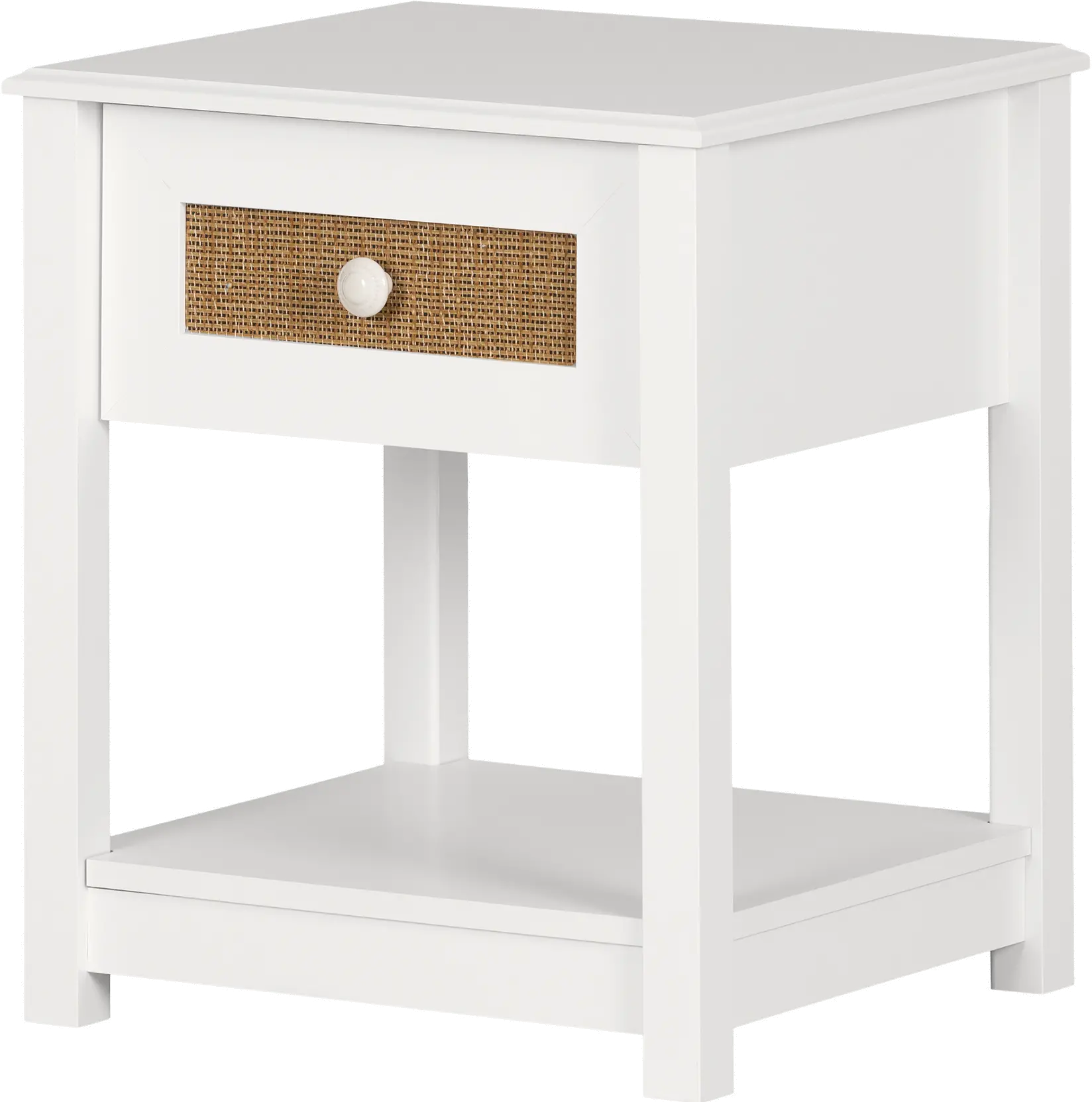 14377 Bloom White & Printed Rattan 1-Drawer Nightstand - South Shore-5