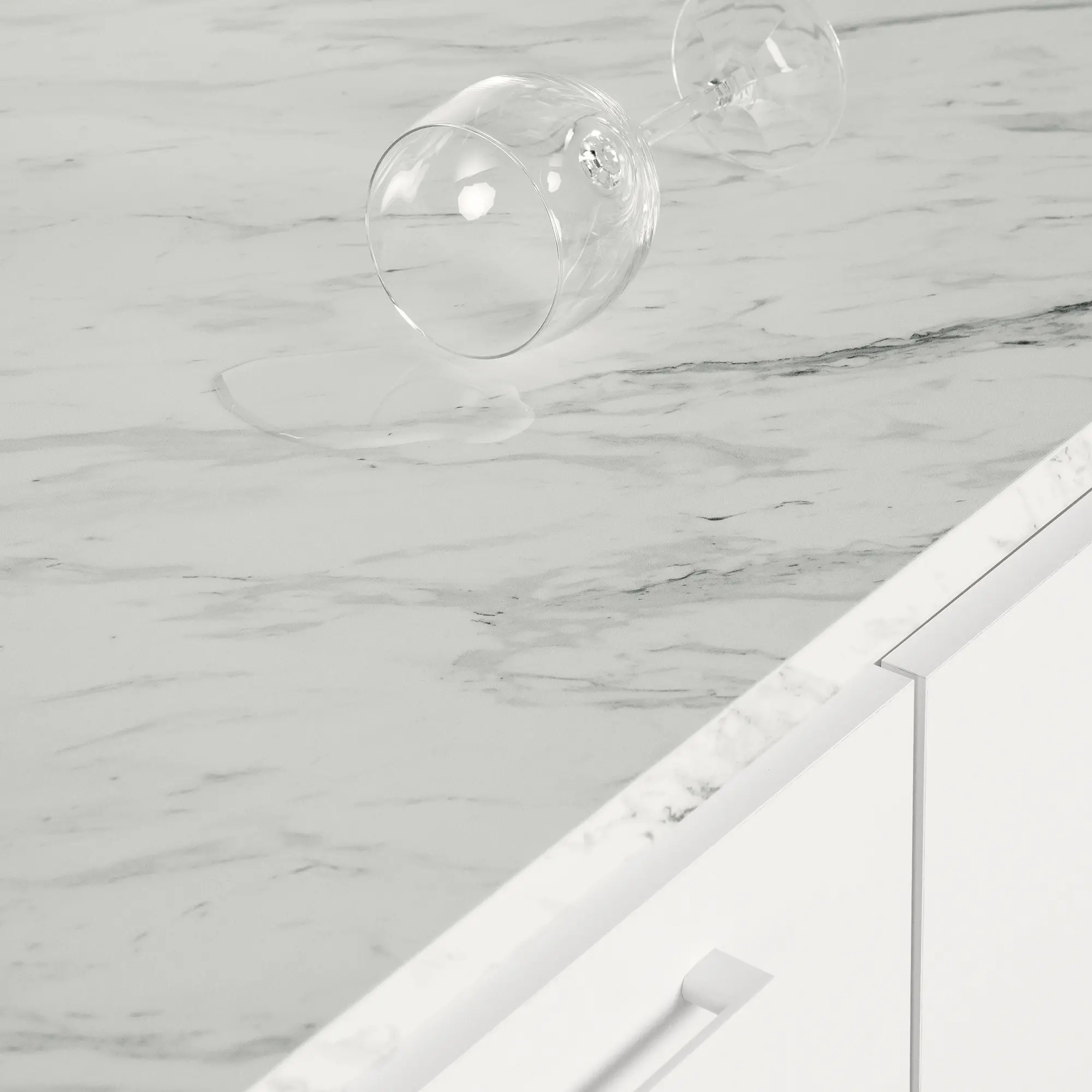 14596 Myro Faux White Marble and White Kitchen Island - South Shore-10
