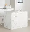 14596 Myro Faux White Marble and White Kitchen Island - South Shore