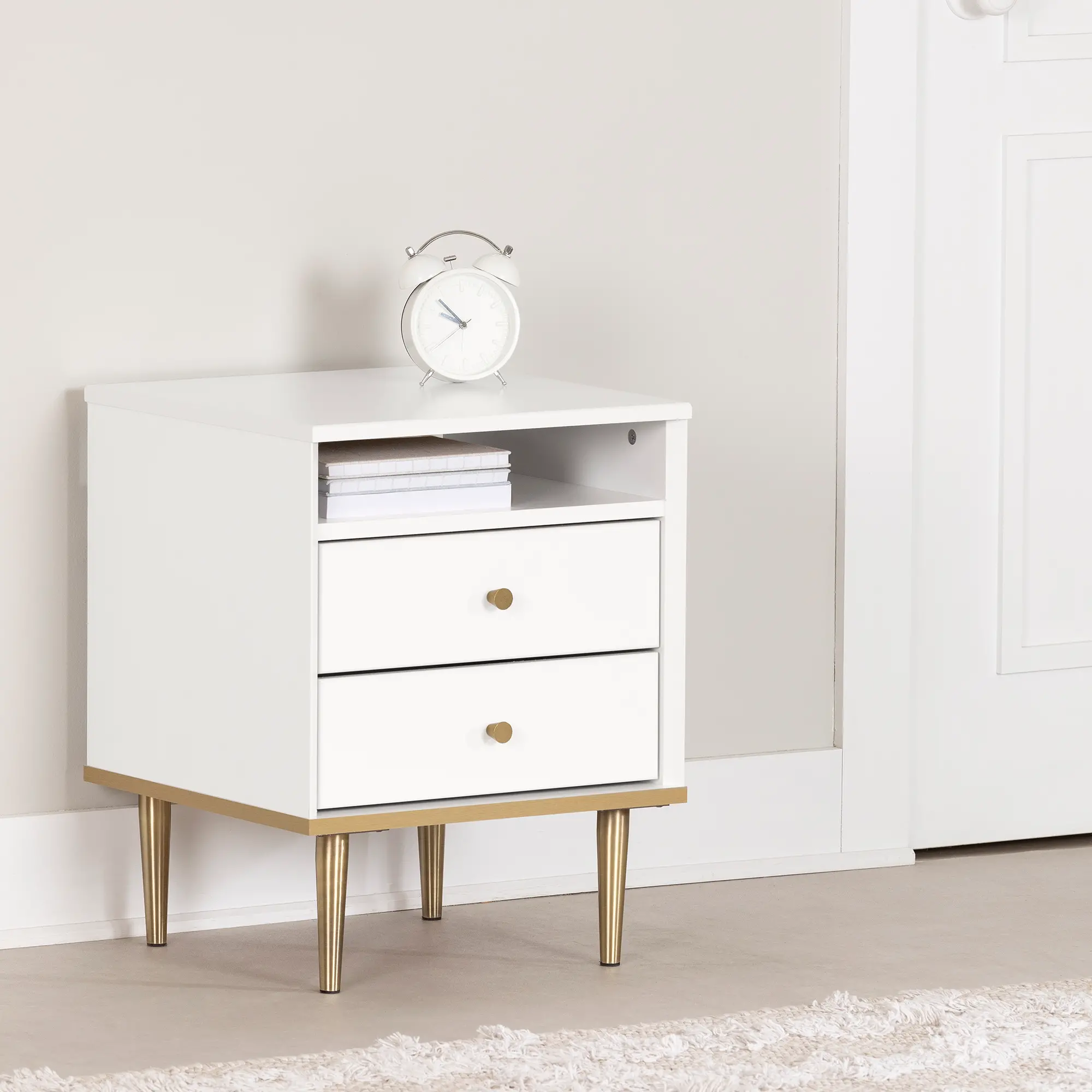 14762 Dylane White 2-Drawer Nightstand - South Shore-2