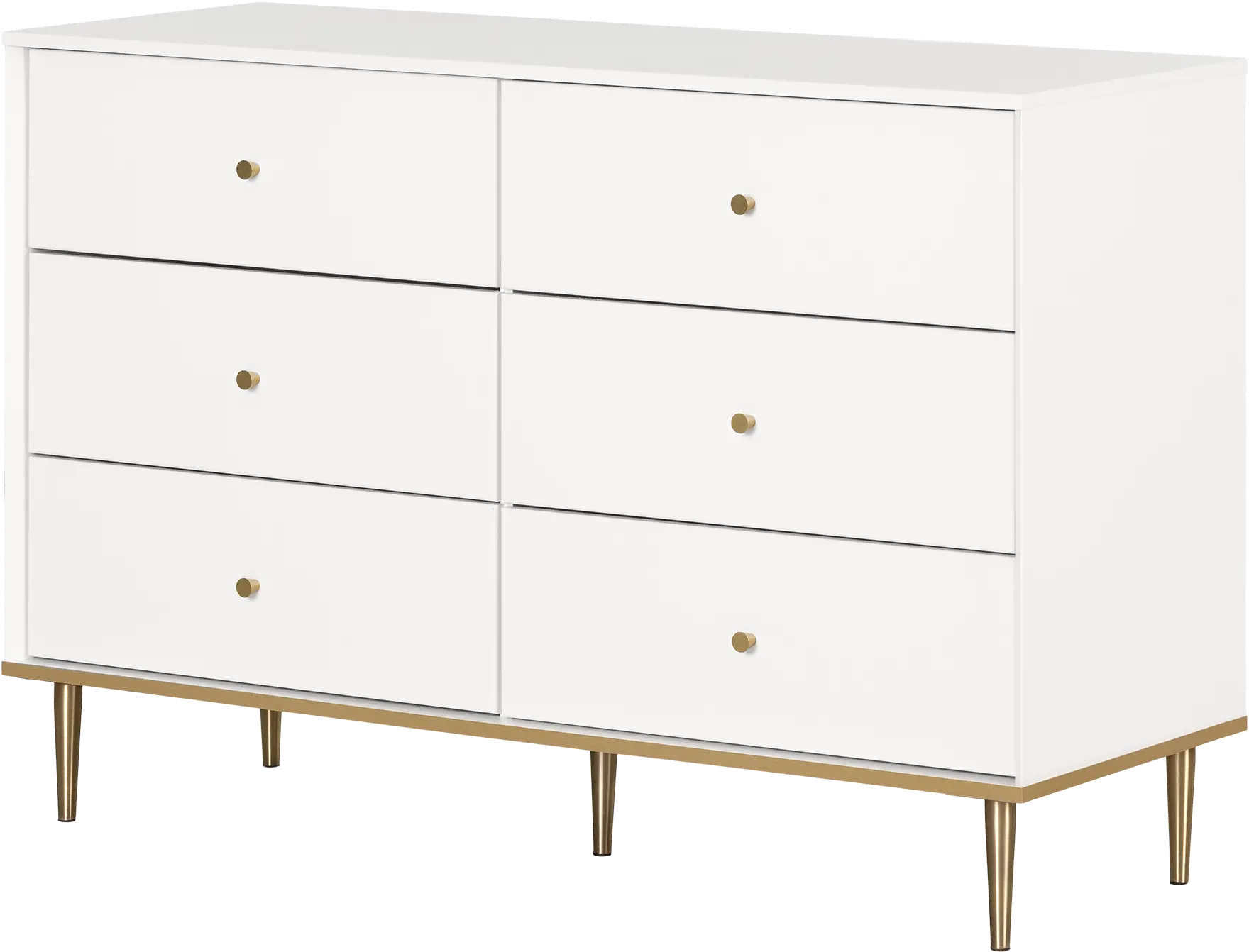 14763 Dylane White 6-Drawer Dresser - South Shore-1