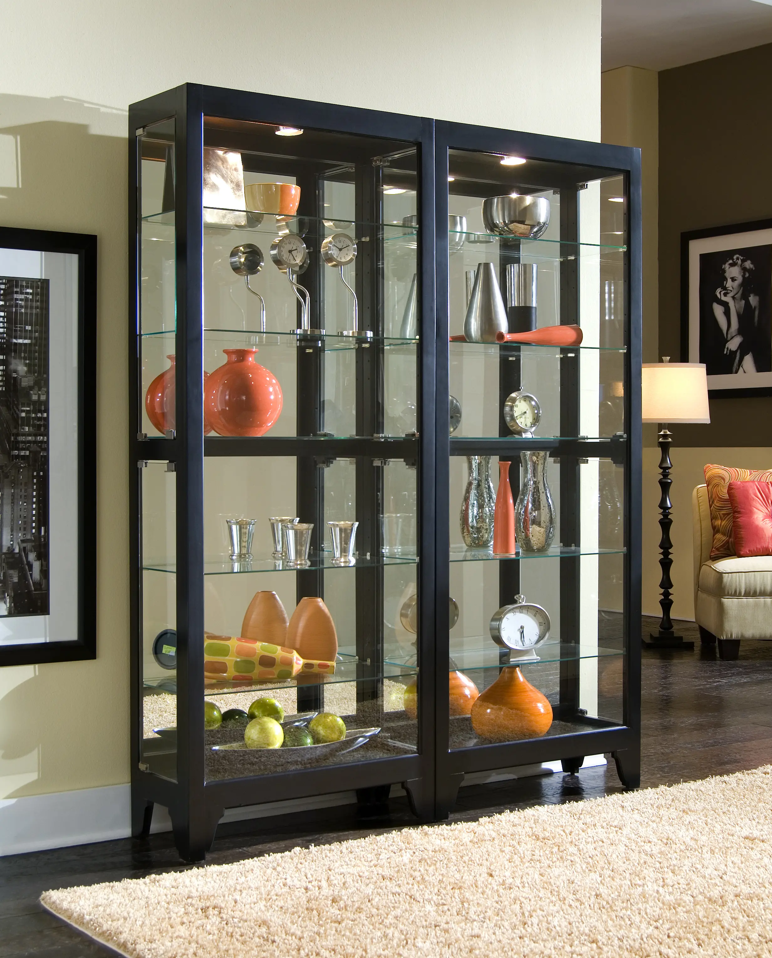 Onyx Black Glass Display Cabinet-2