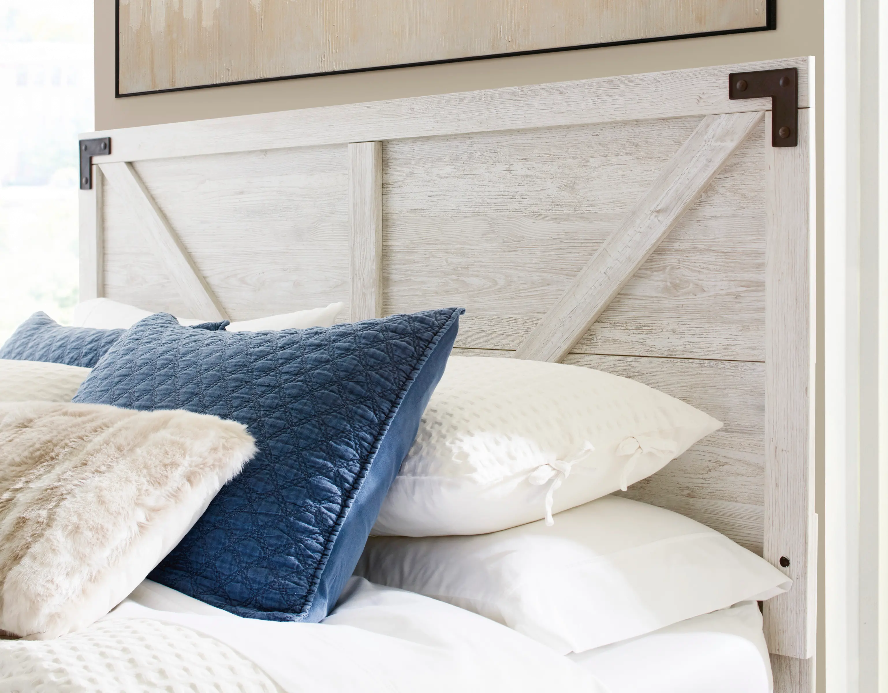 Shawton Whitewash Queen Headboard-2