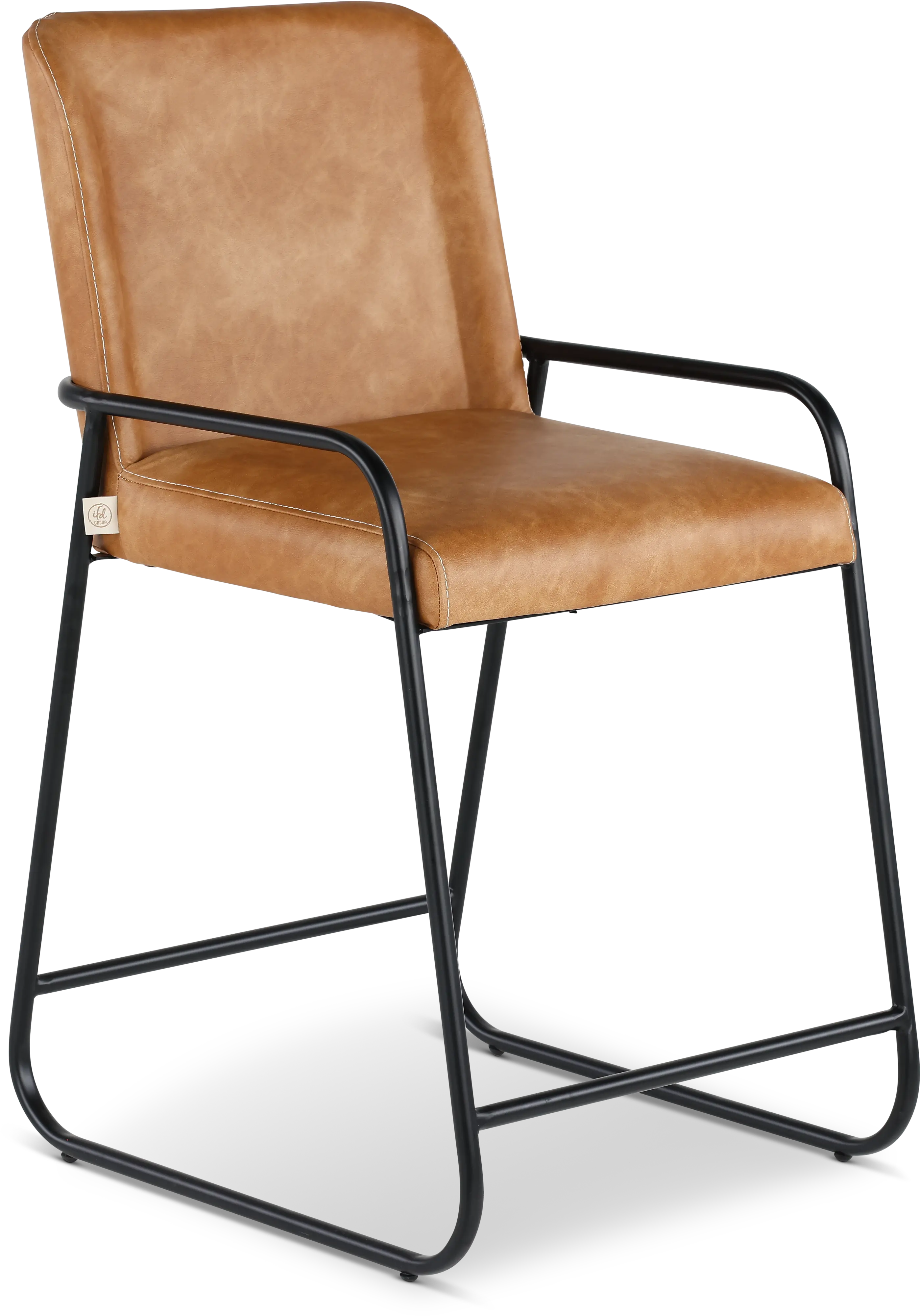 Iron Brown Upholstered Counter Height Stool-1