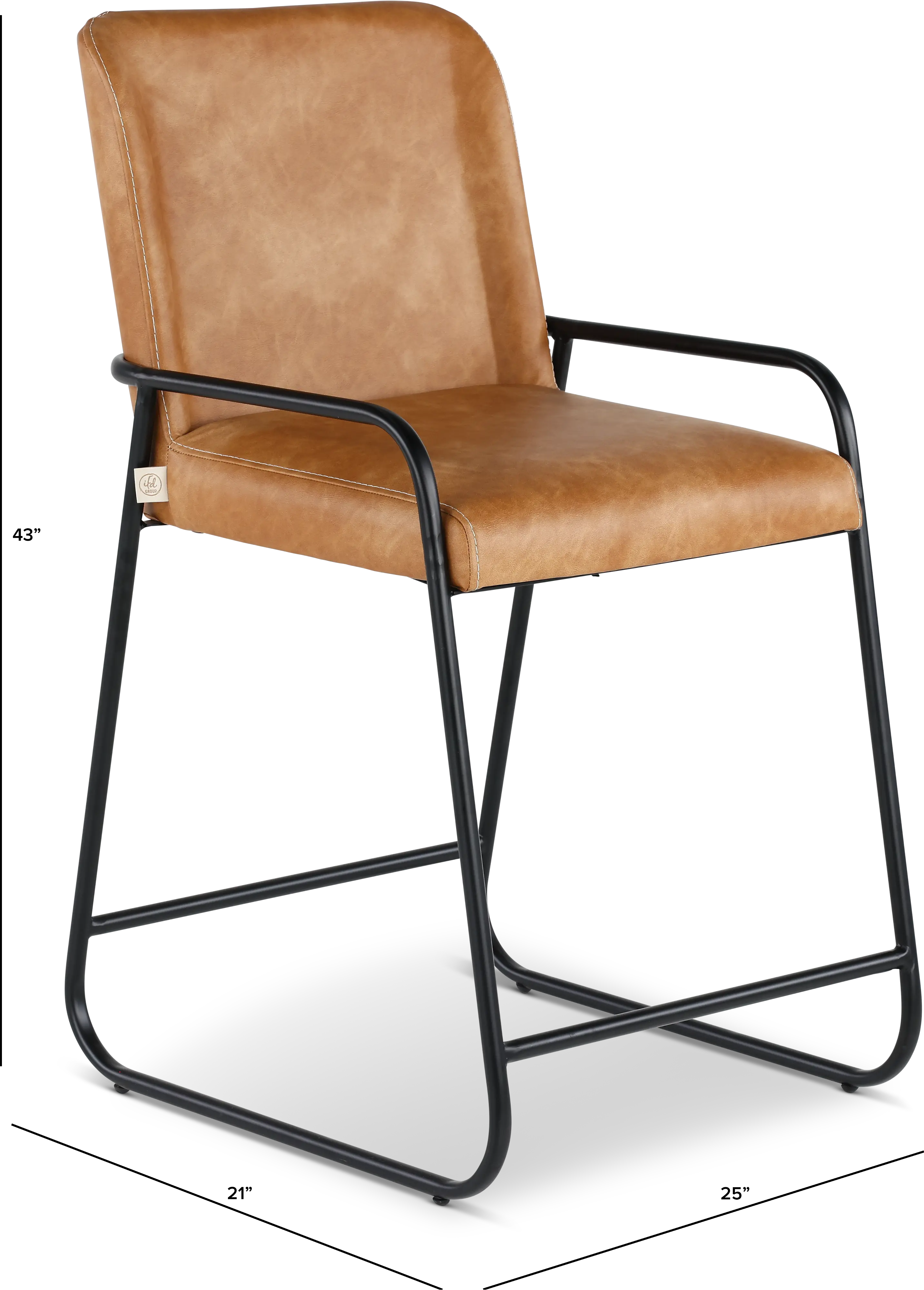 Iron Brown Upholstered Counter Height Stool-3