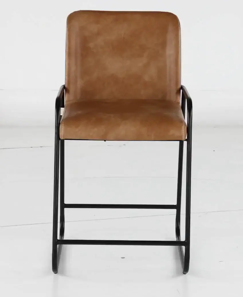 Iron Brown Upholstered Counter Height Stool-4