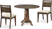 Zoey Dark Brown 3 Piece Dining Room Set