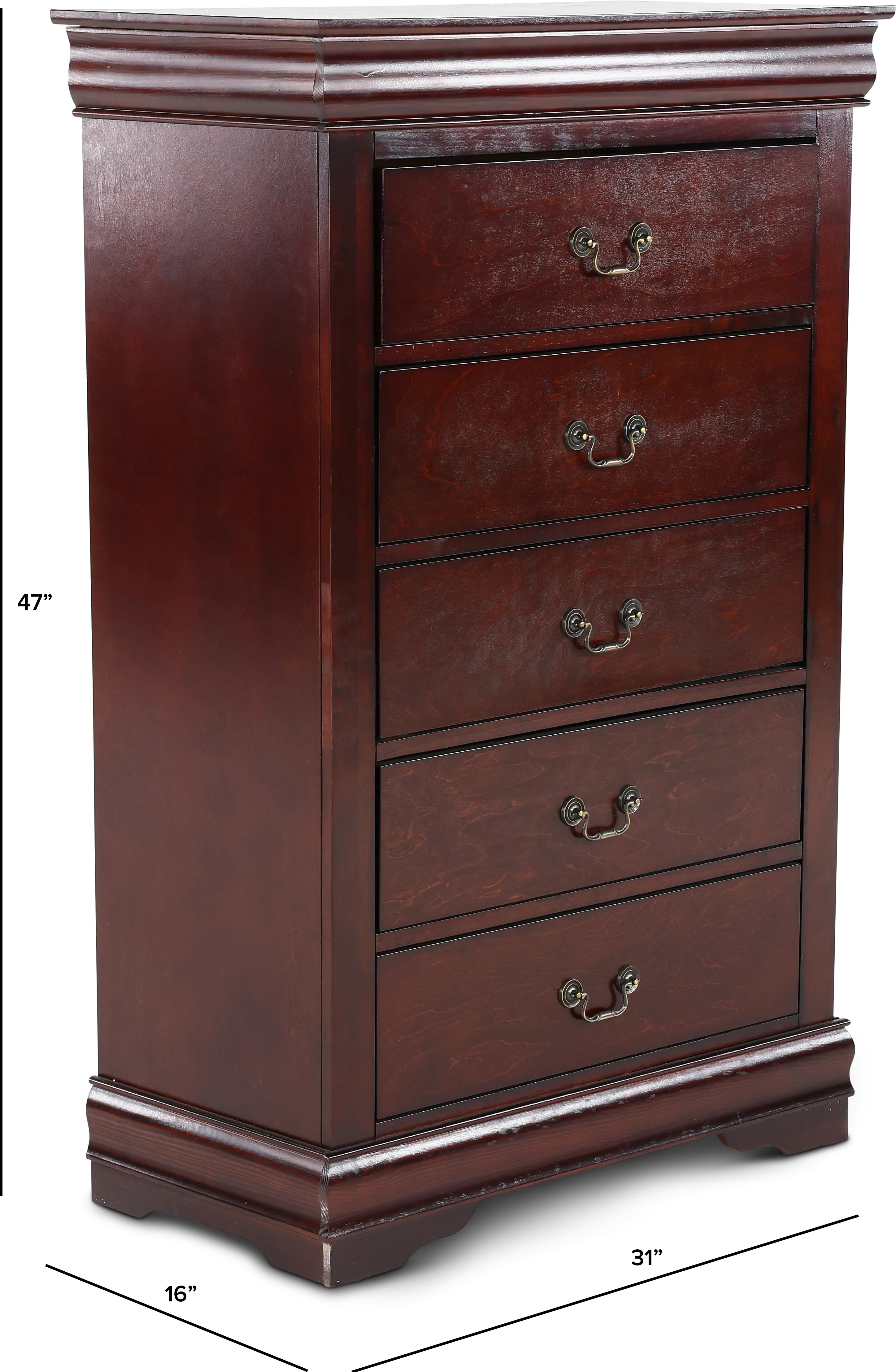 Louis Cherry Chest of Drawers-3