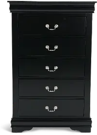 Louis Black Chest of Drawers