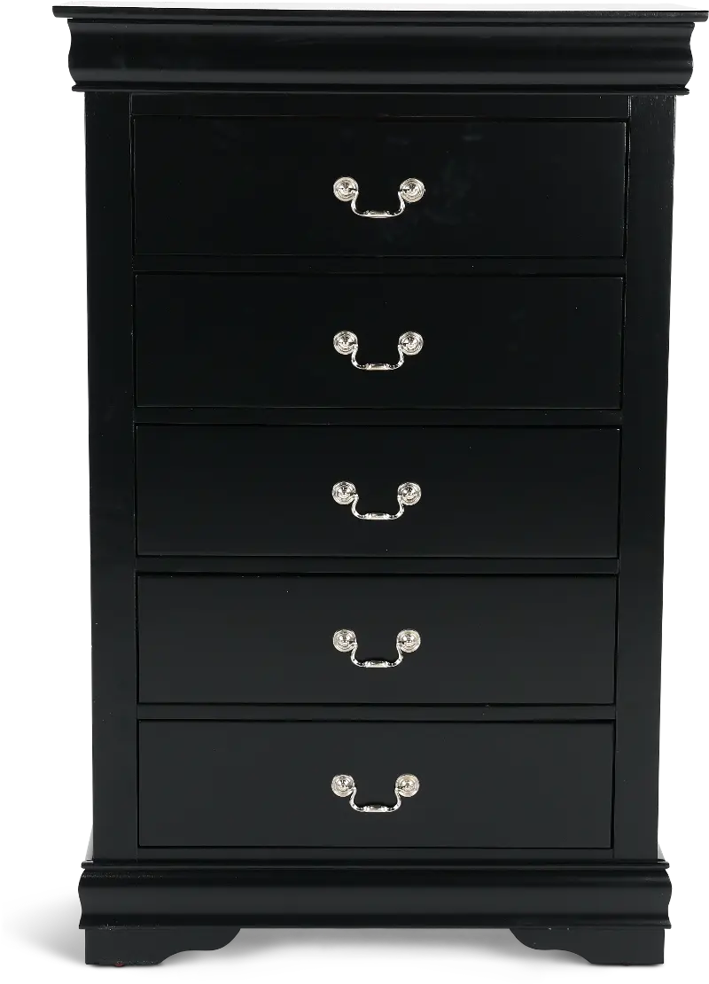 Louis Black Chest of Drawers