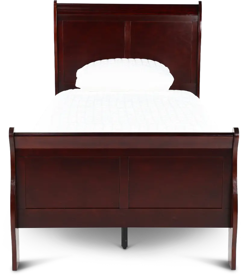 Louis Cherry Twin Sleigh Bed
