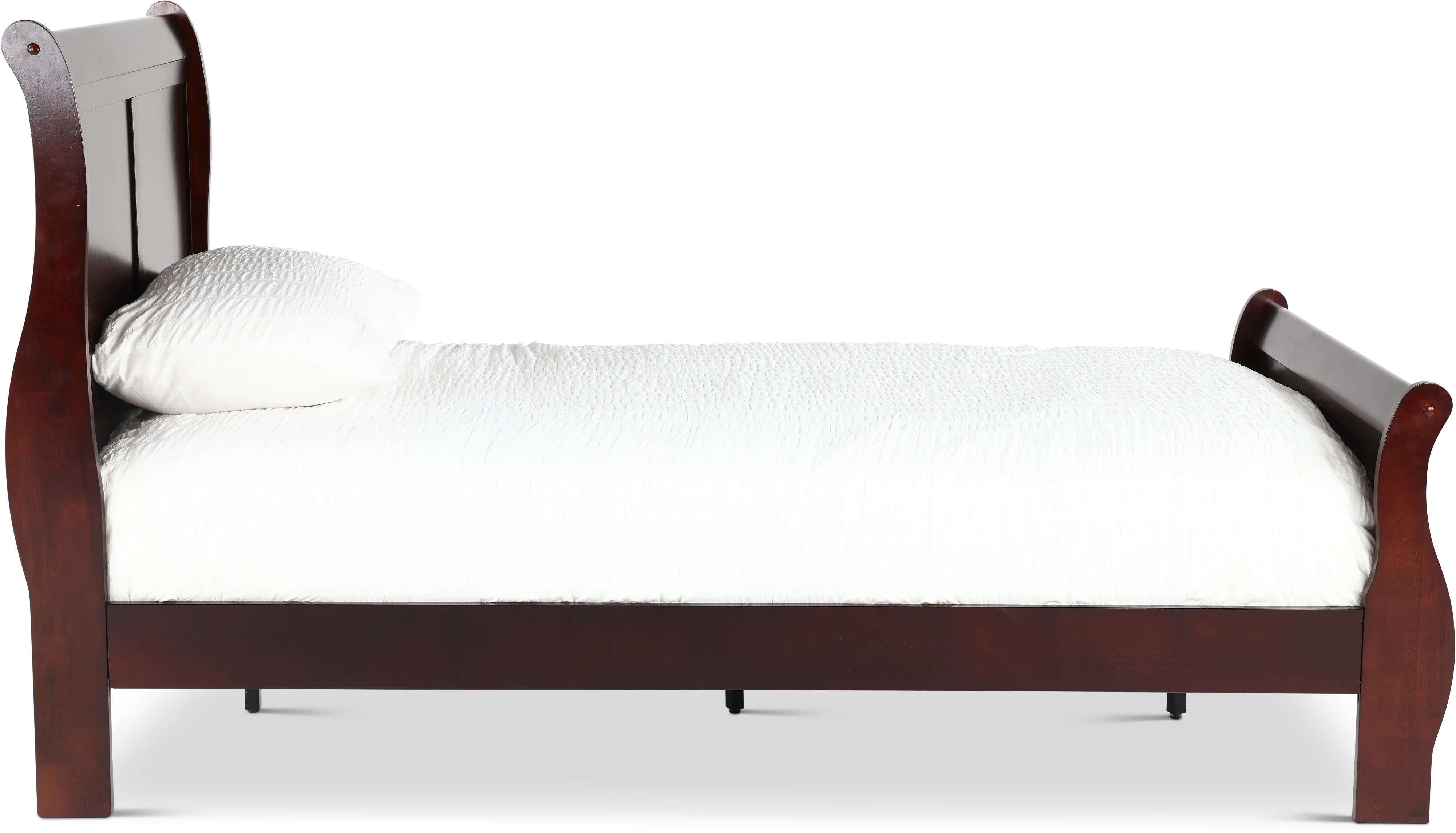 Louis Cherry Twin Sleigh Bed-5