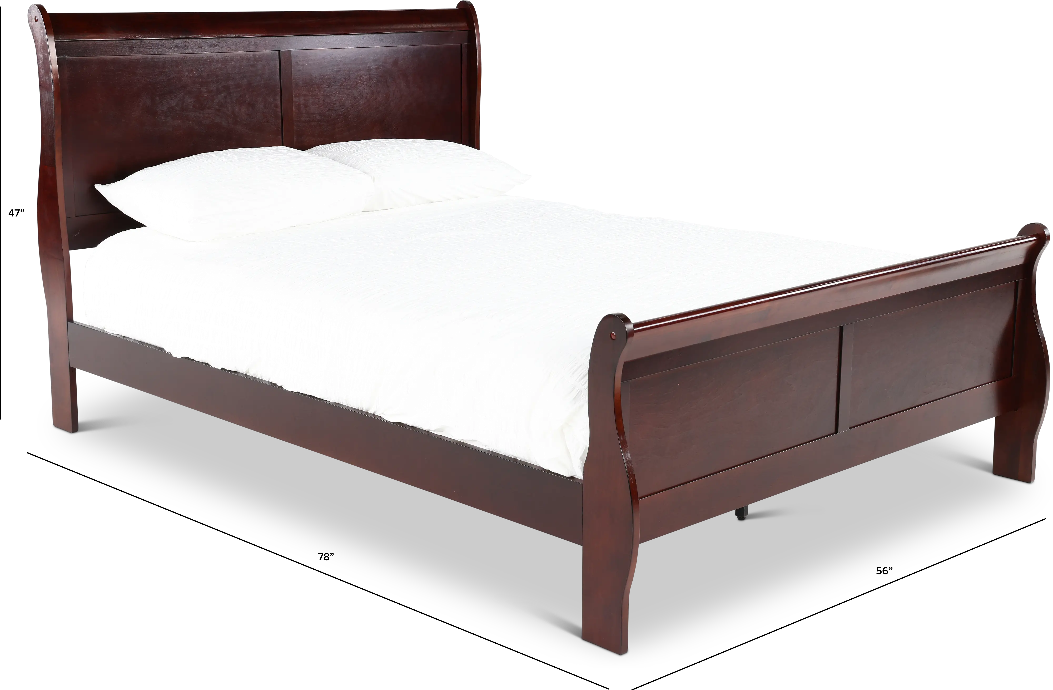 Louis Cherry Full Sleigh Bed-3