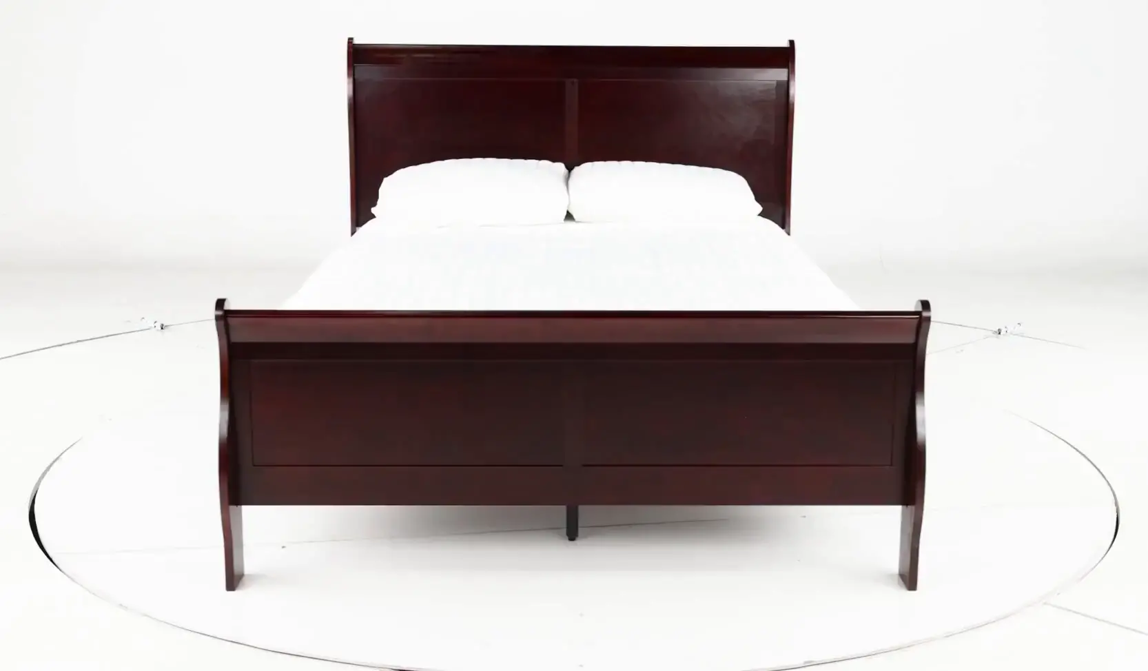 Louis Cherry Full Sleigh Bed-5